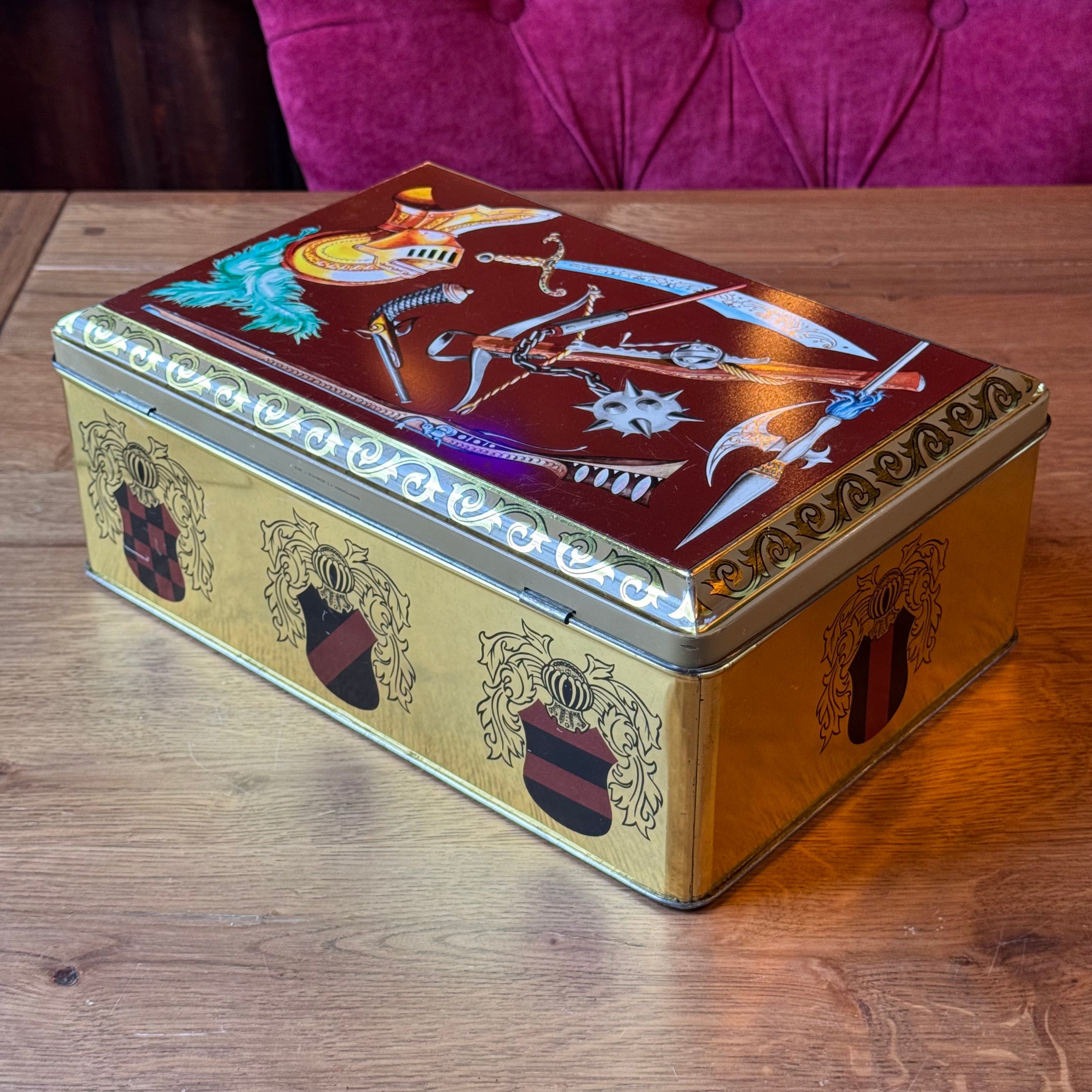 Vintage Demaret Confiserie Blik met Heraldiek en Wapens