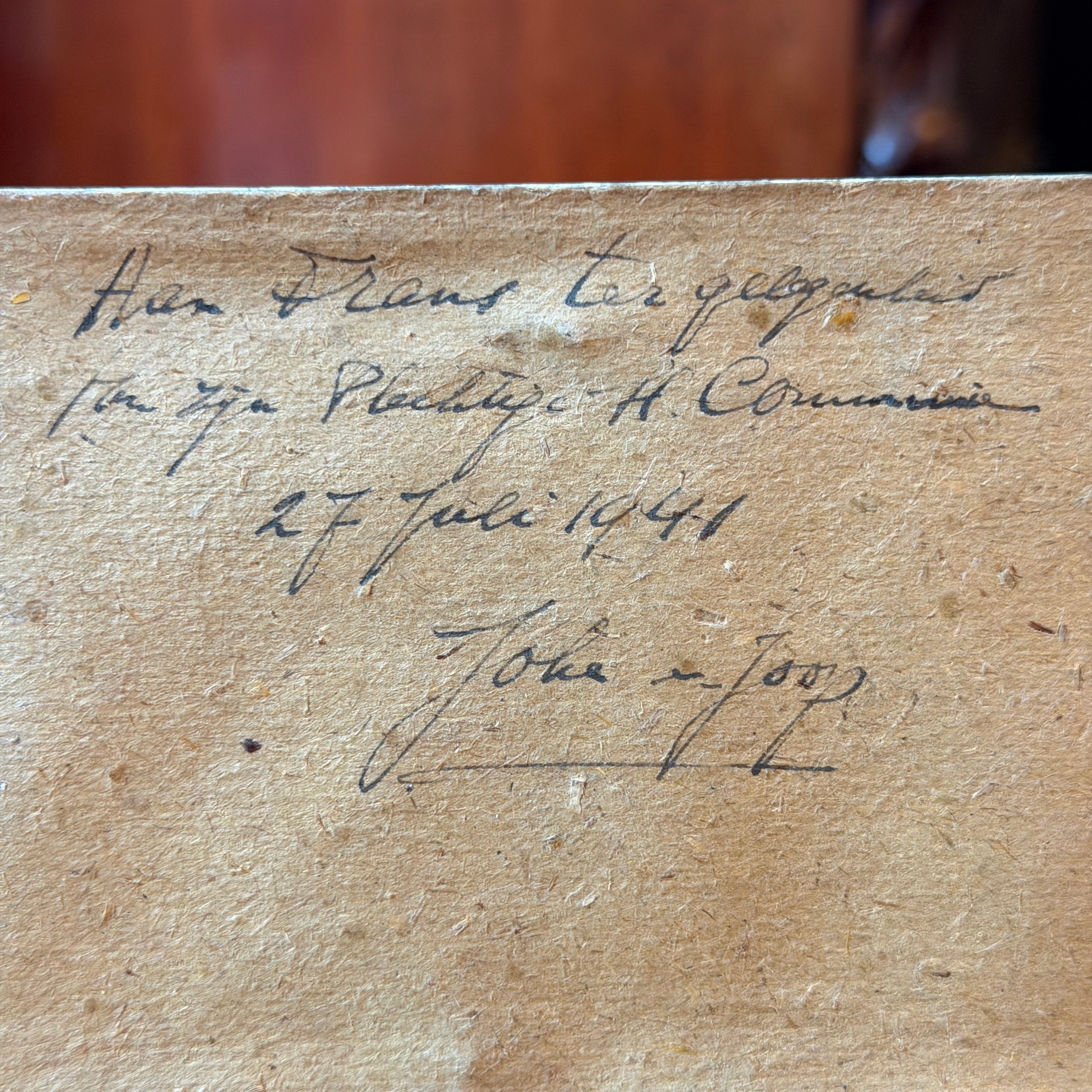 Engelbewaarder devotieprent Van Rossum Utrecht 1941 ingelijst