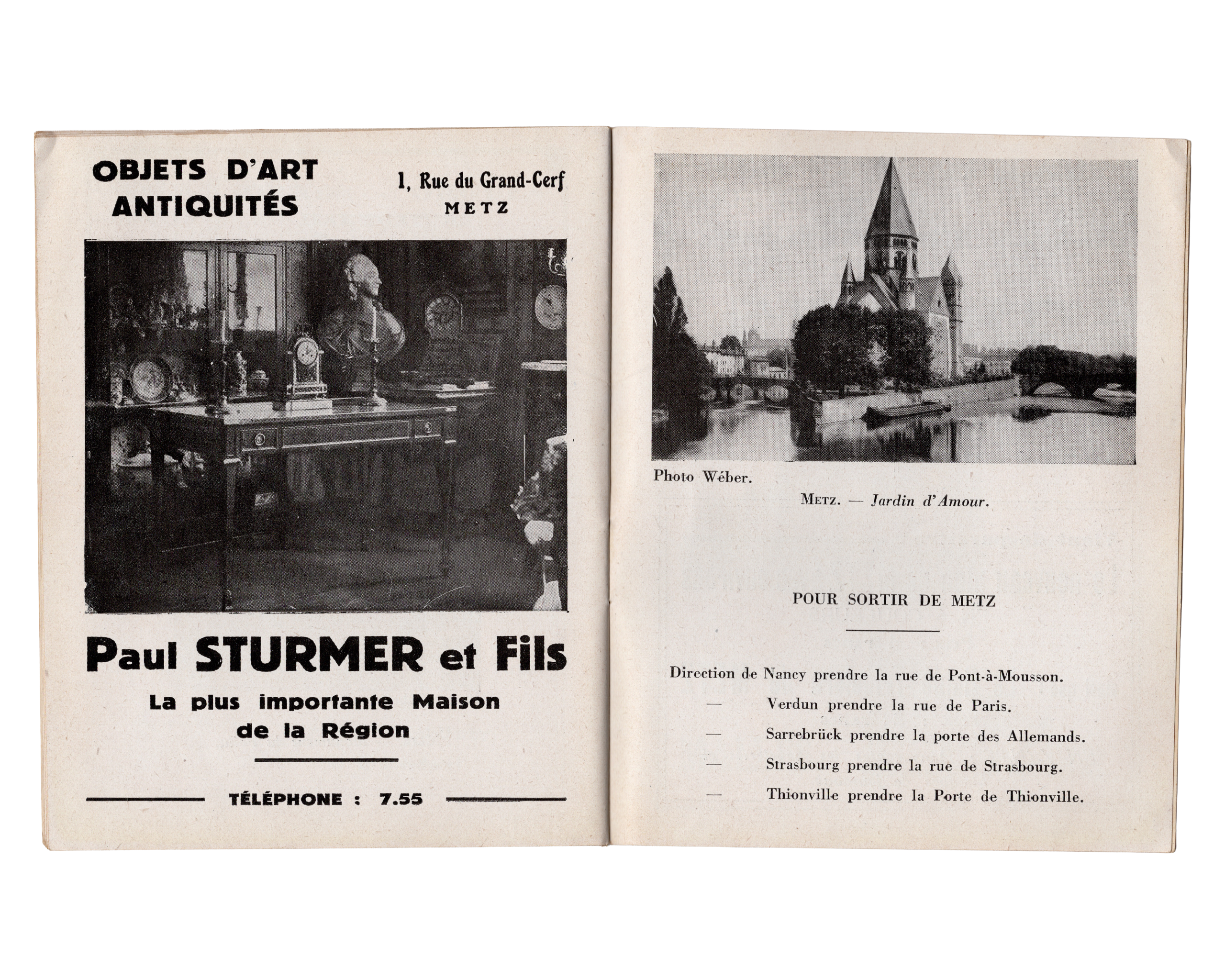 Petit guide touristique Metz Moselle années 1930 Extension Touristique Française