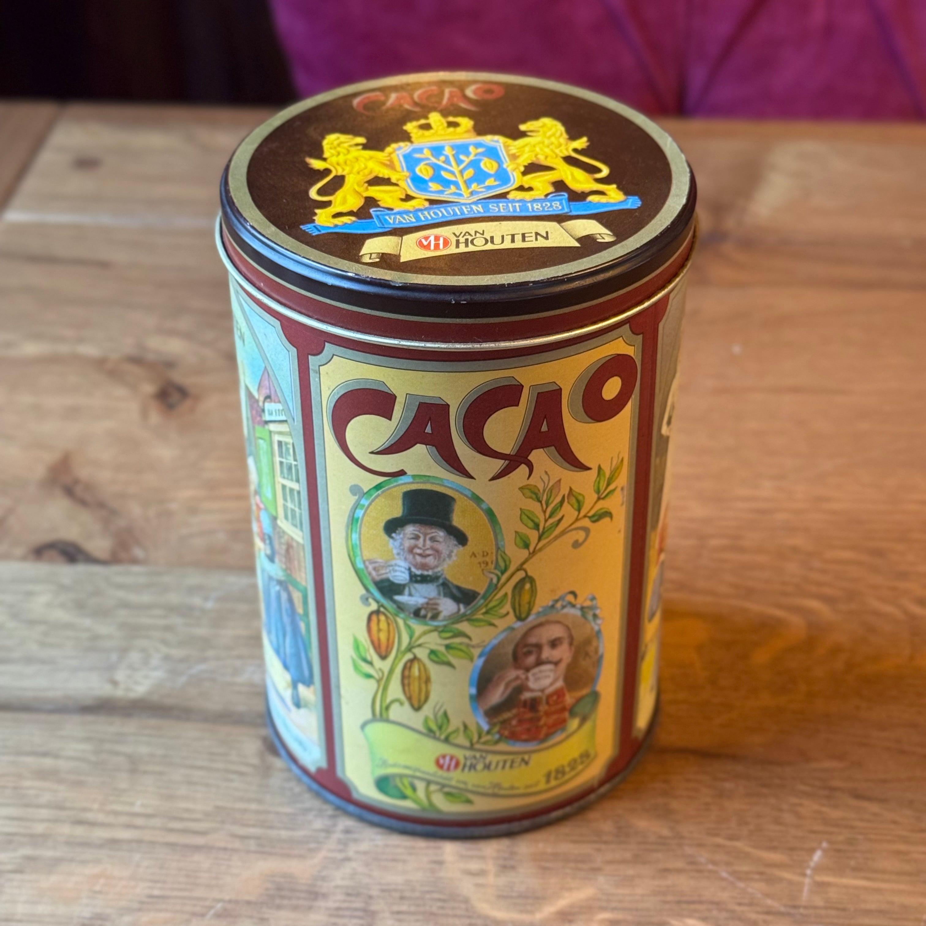 Van Houten cocoa tin – lithographic advertising tin, ca. 1980