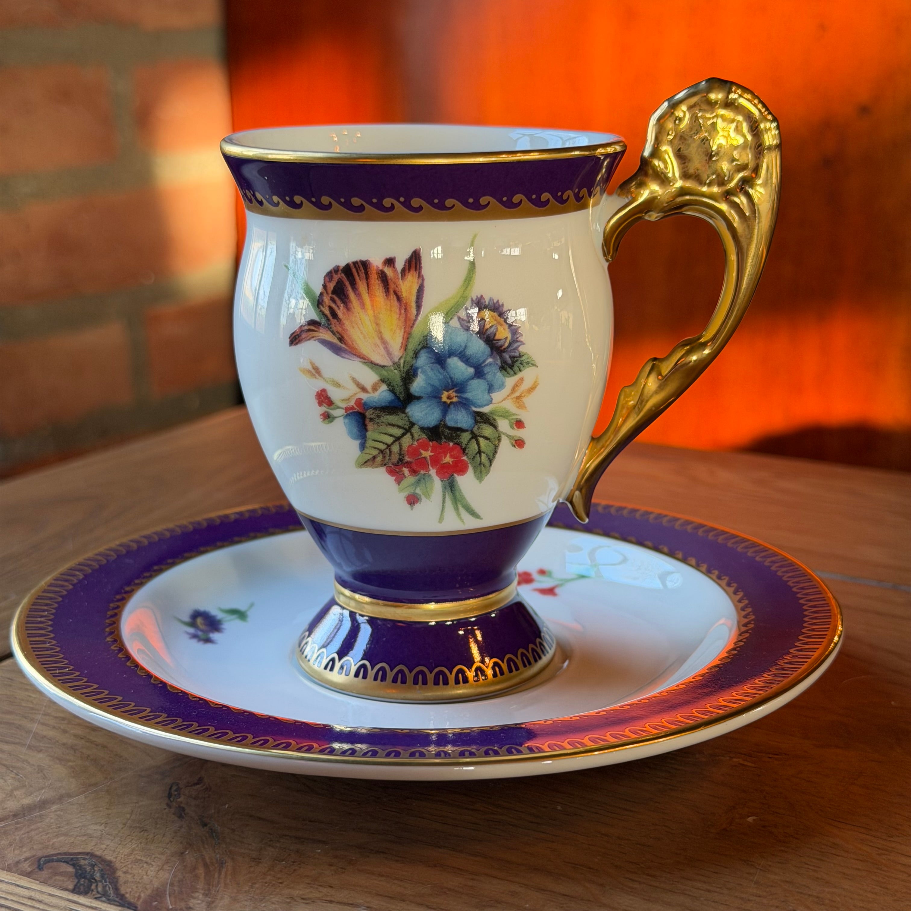 6-Piece Luxury Porcelain Coffee Set "Joseph Nigg" – Vienna Academy Anniversary Edition – Gilded & Colorful