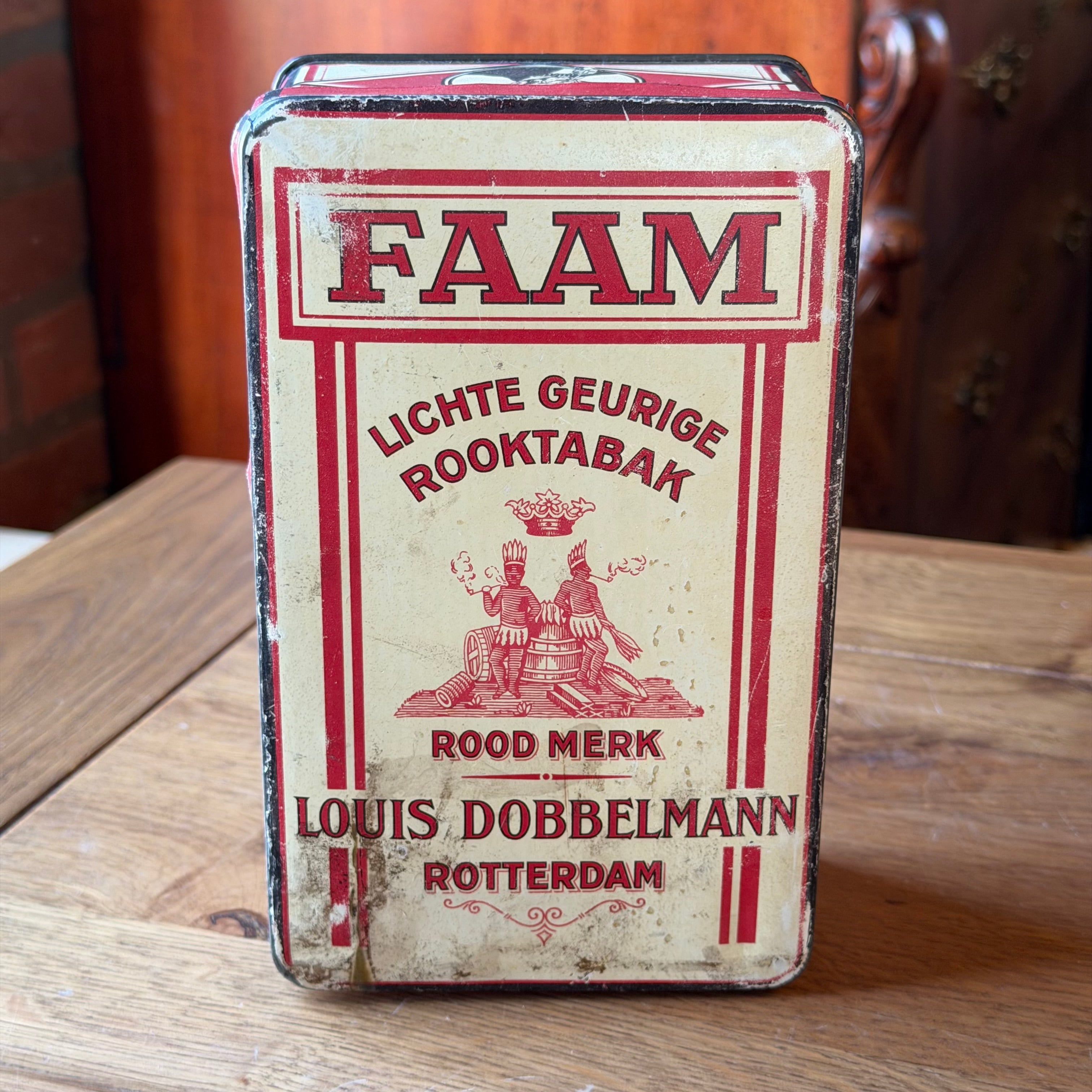 Antiek Nederlands Tabaksblik FAAM – Louis Dobbelmann Rotterdam – ca. 1910–1920