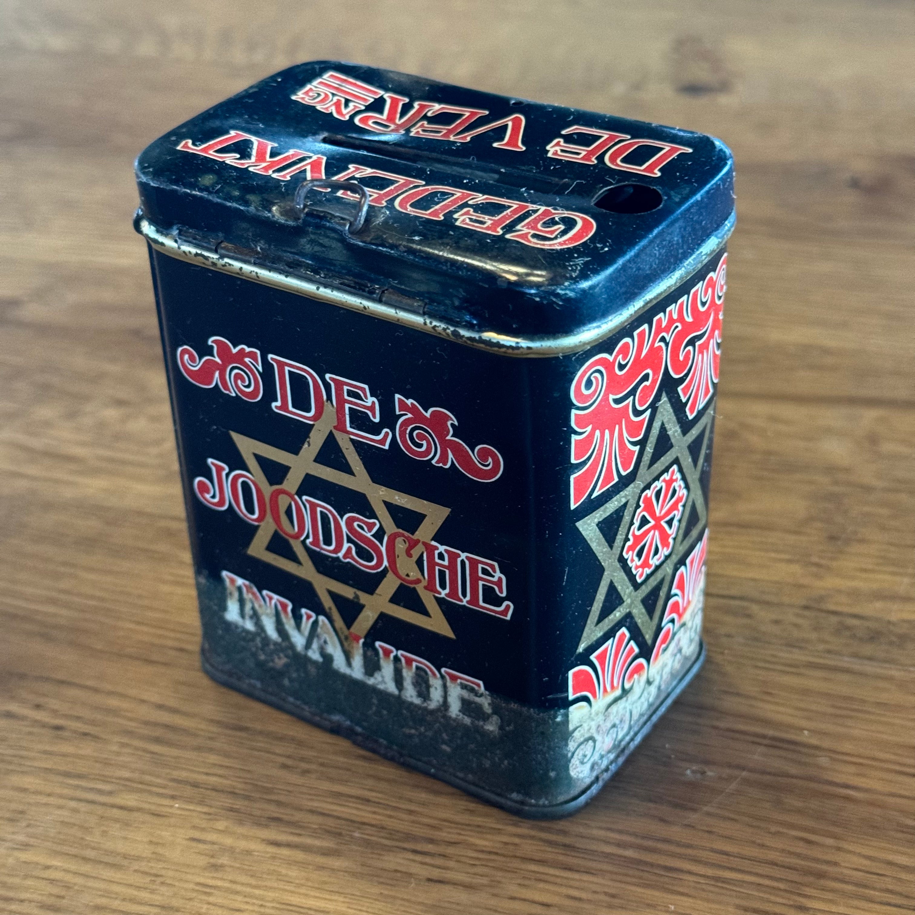 Zeldzaam Antiek Collecte Blik van De Joodsche Invalide The Collectionist