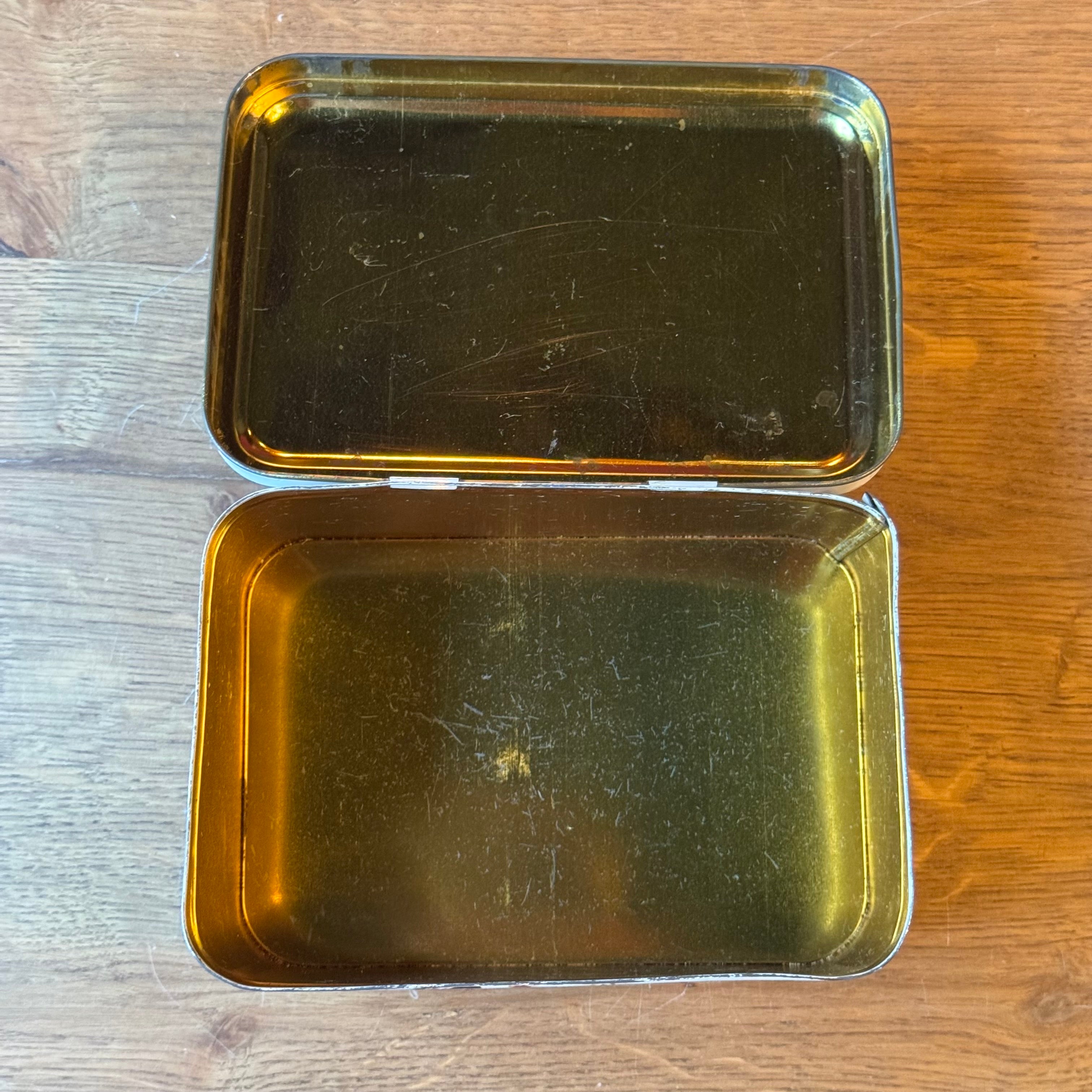 Vintage Royco Blechdose mit Waldtieren – rechteckige Aufbewahrungsbox aus Metall