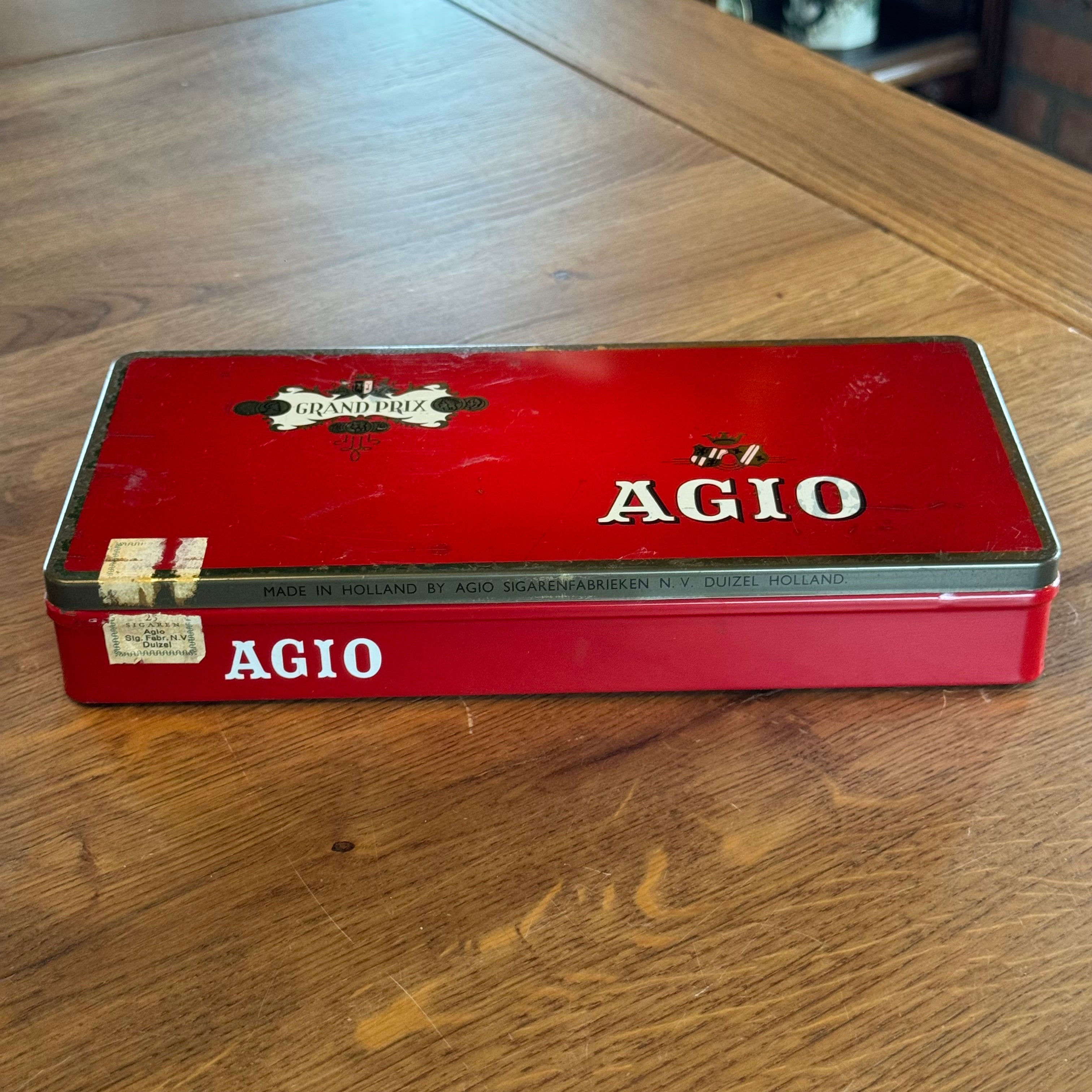 Agio Grand Prix cigar tin – 25 cigars – Duizel Holland – 1950s–1960s