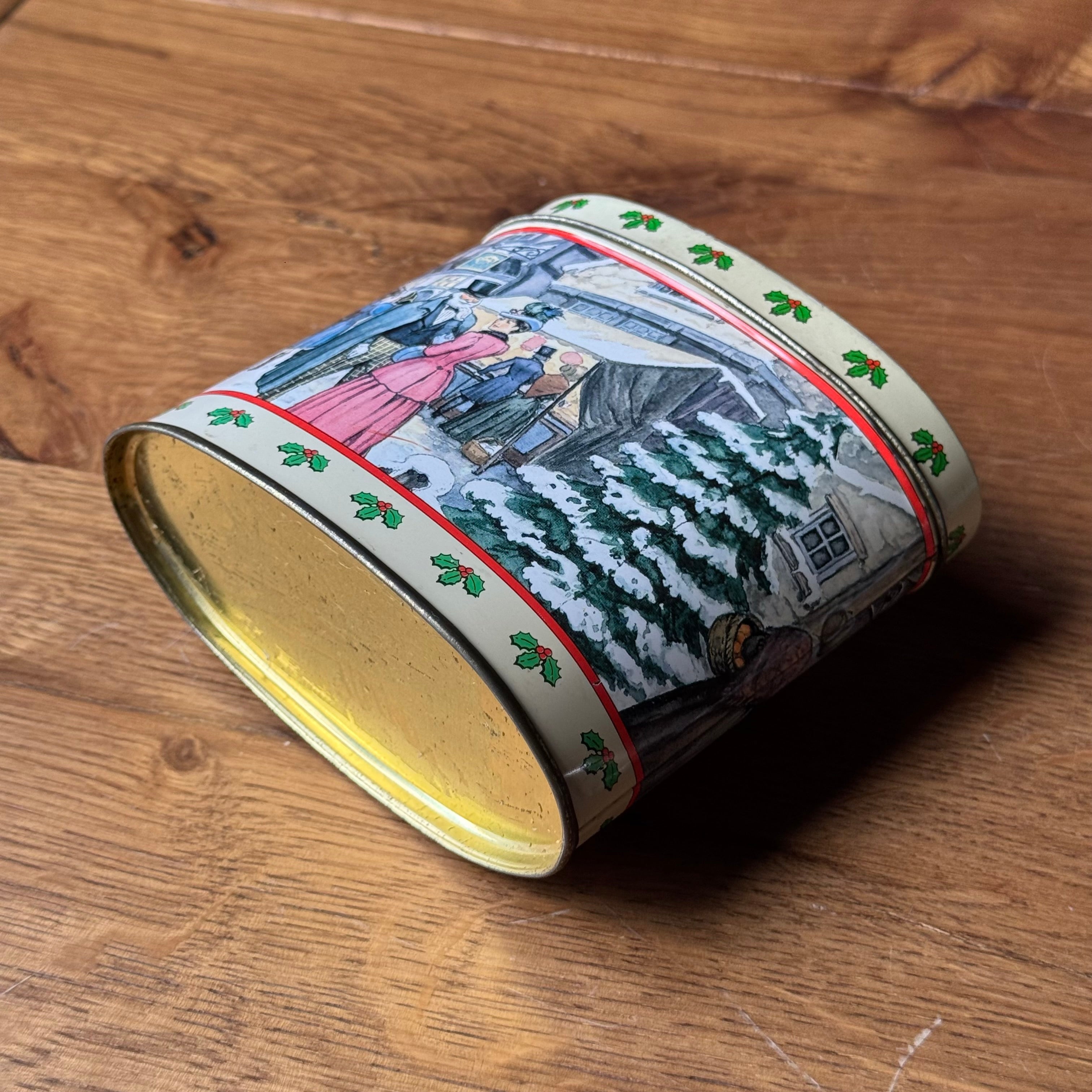 Vintage Charles Dickens Kakao-Mandeln Weihnachtsdose – Viktorianische Illustrationen