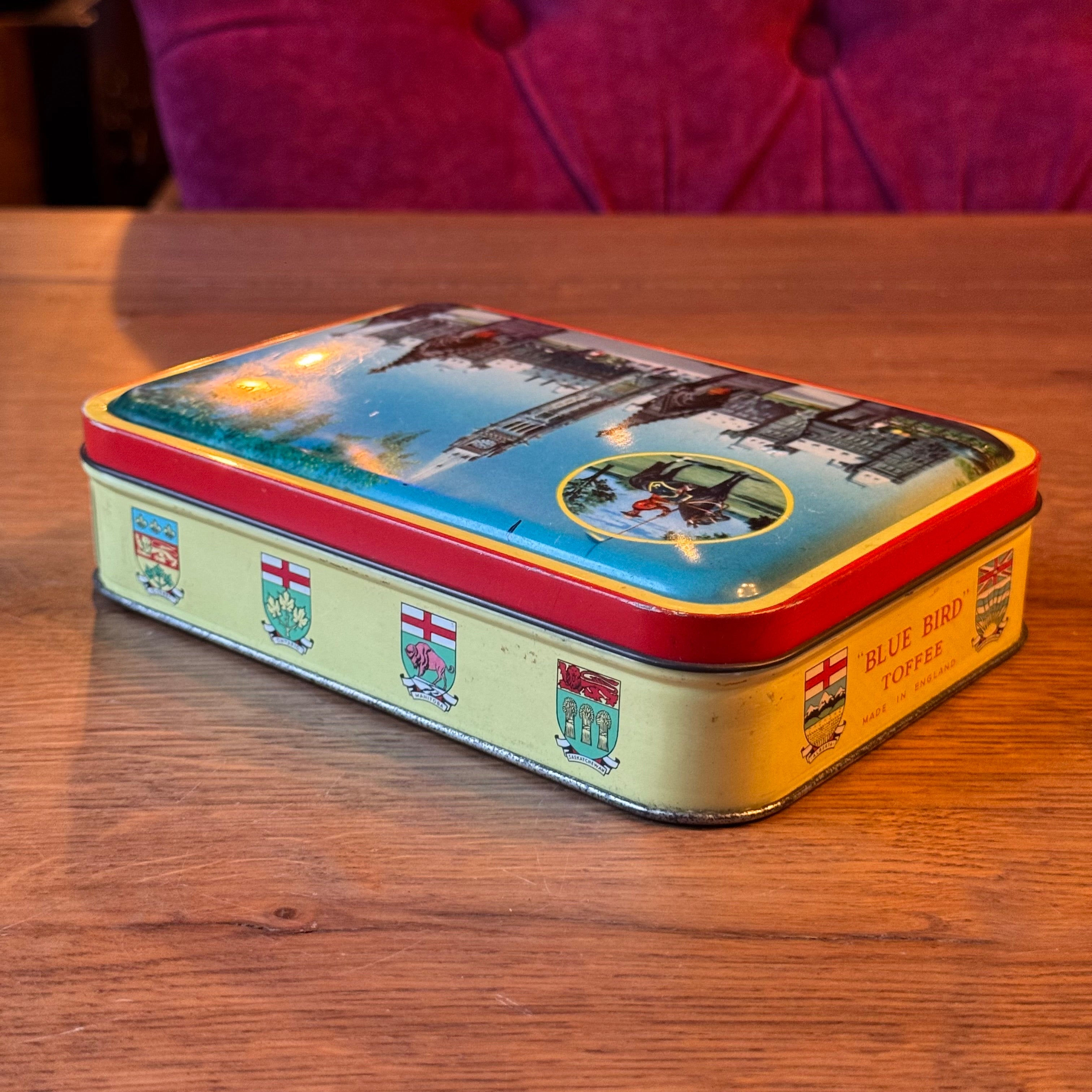 Blue Bird Toffee Tin – Canadian Houses of Parliament, Ottawa – ca. 1950–1960