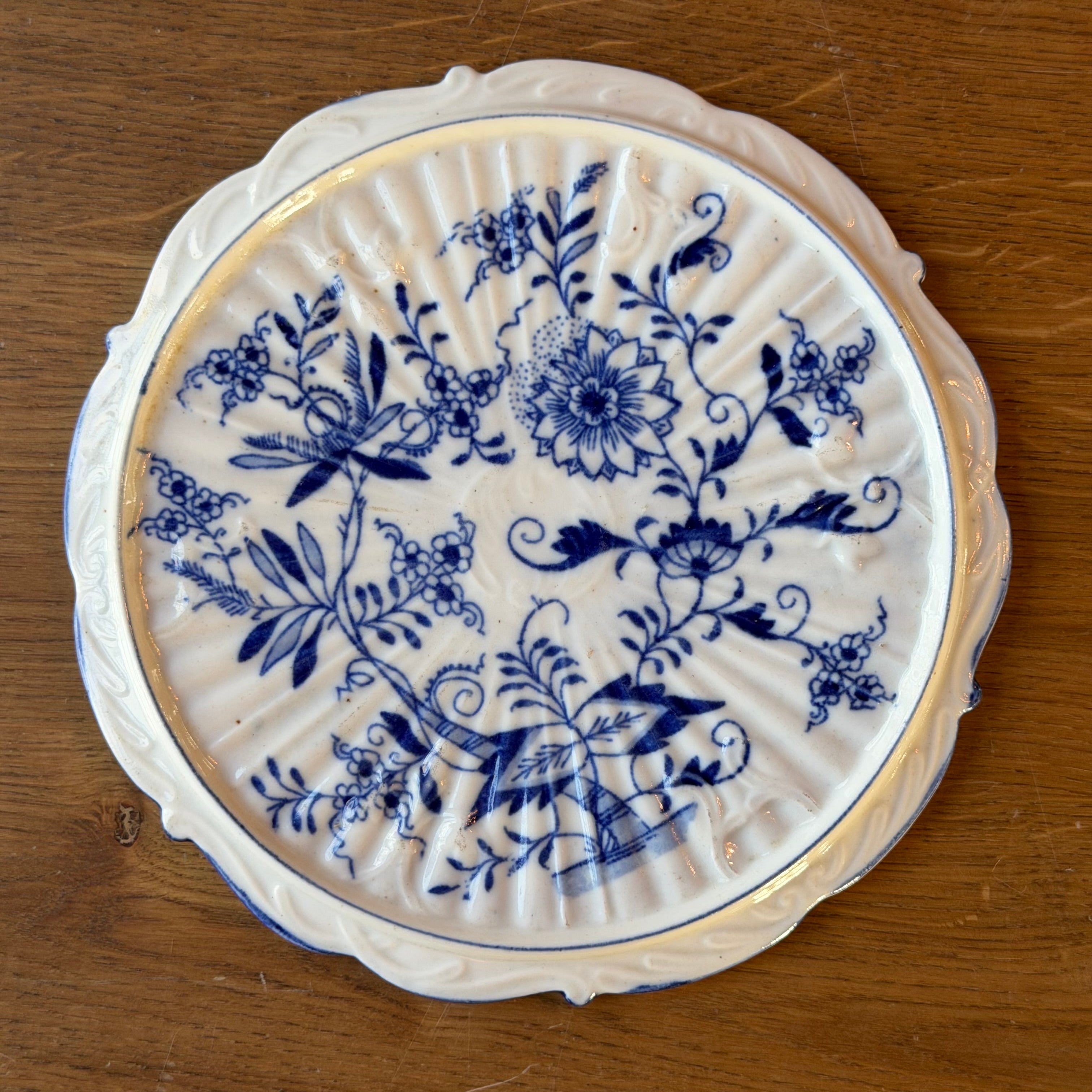 Antique Porcelain Plate Louis Regout (Mosa Maastricht) – Blue Saxon Decor