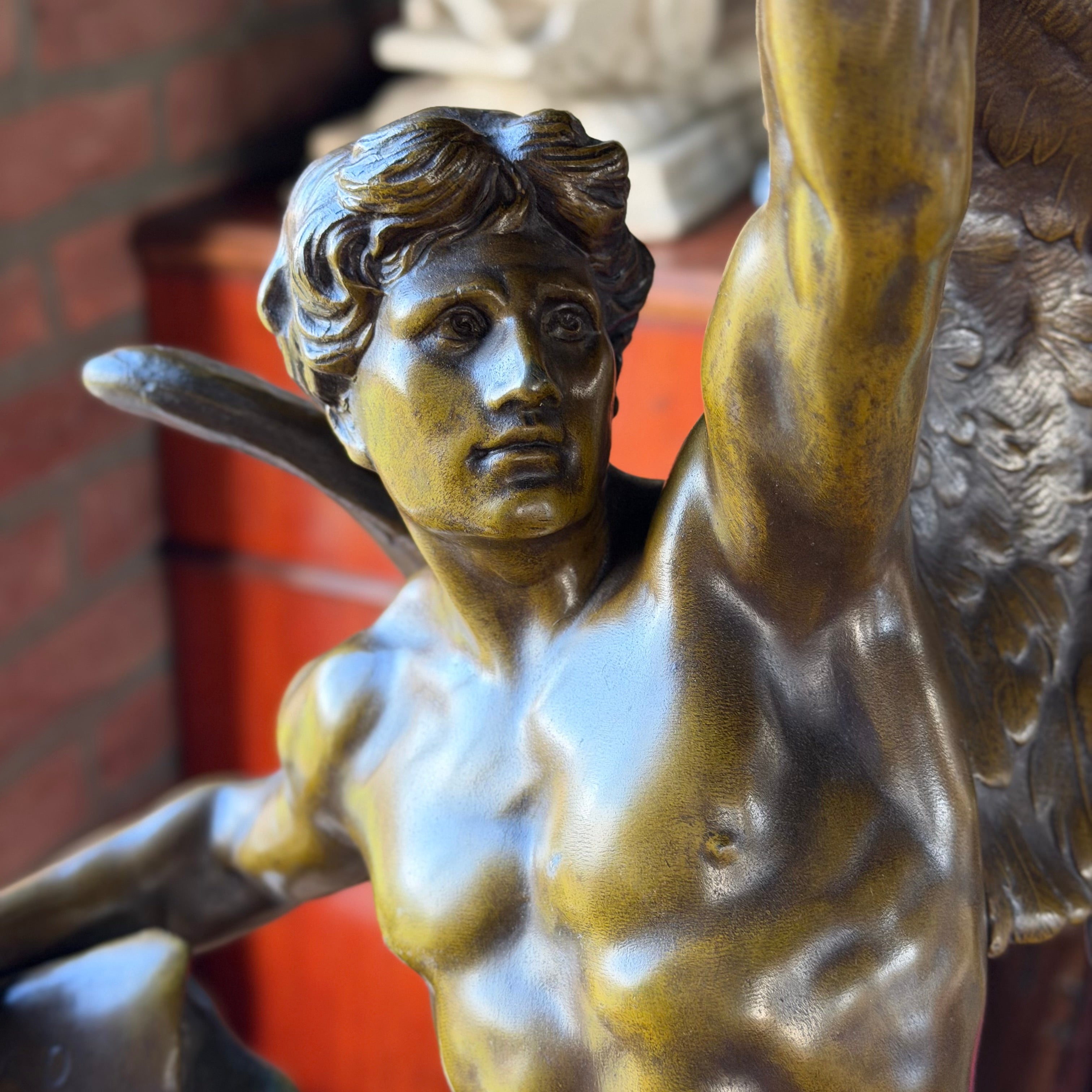 Monumentaal Frans Beeld ‘Génie Humain’ – naar Émile Picault, Parijse Gieting ca. 1900