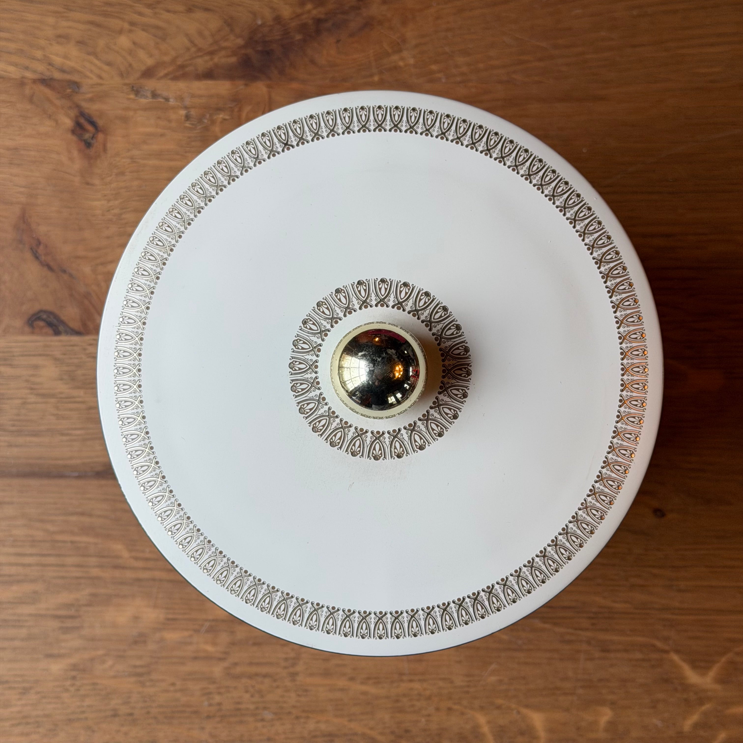 Vintage Engels Biscuit Barrel – Rond Koekblik met Vochtabsorberend Deksel