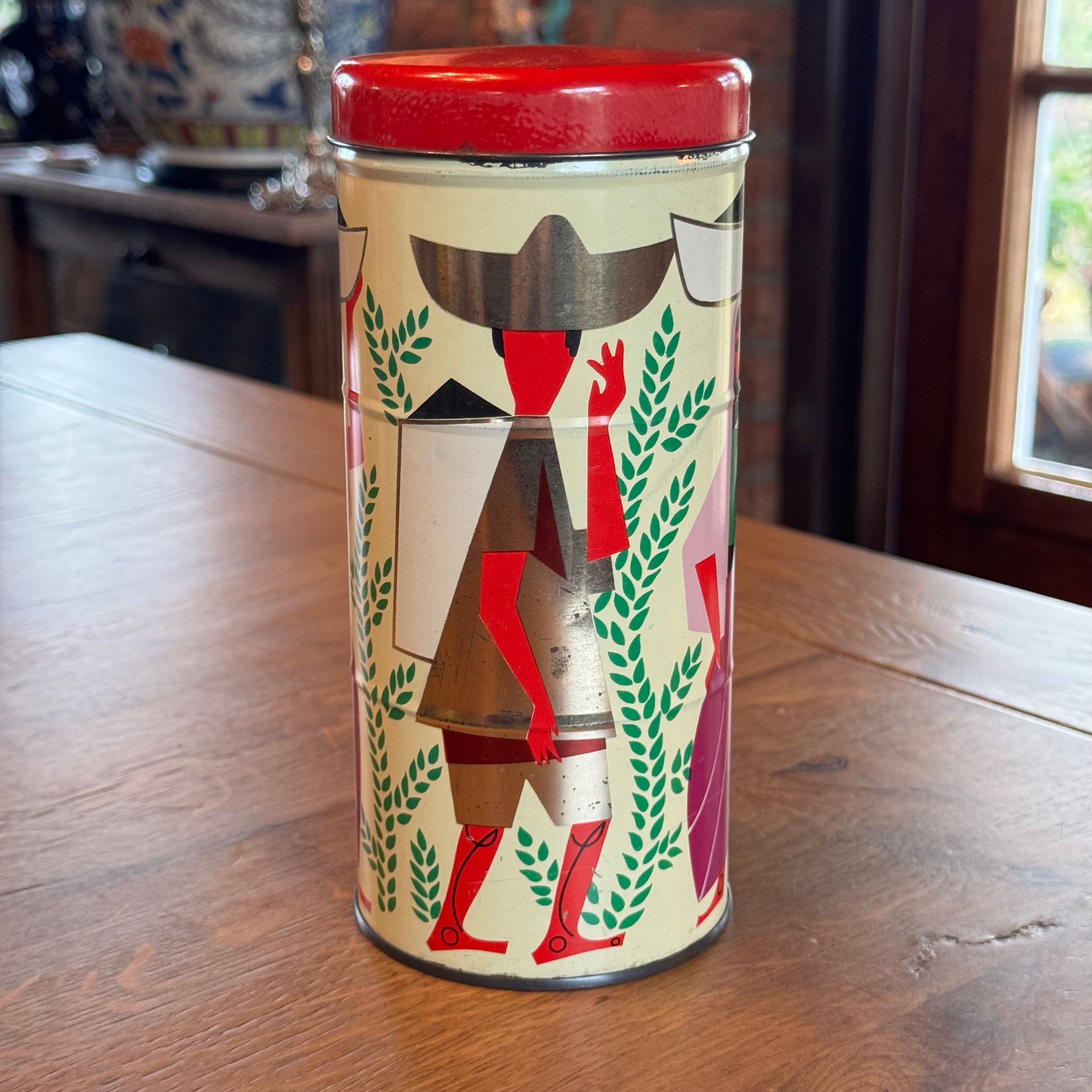 Albert Heijn coffee tin – modernist design – ca. 1950
