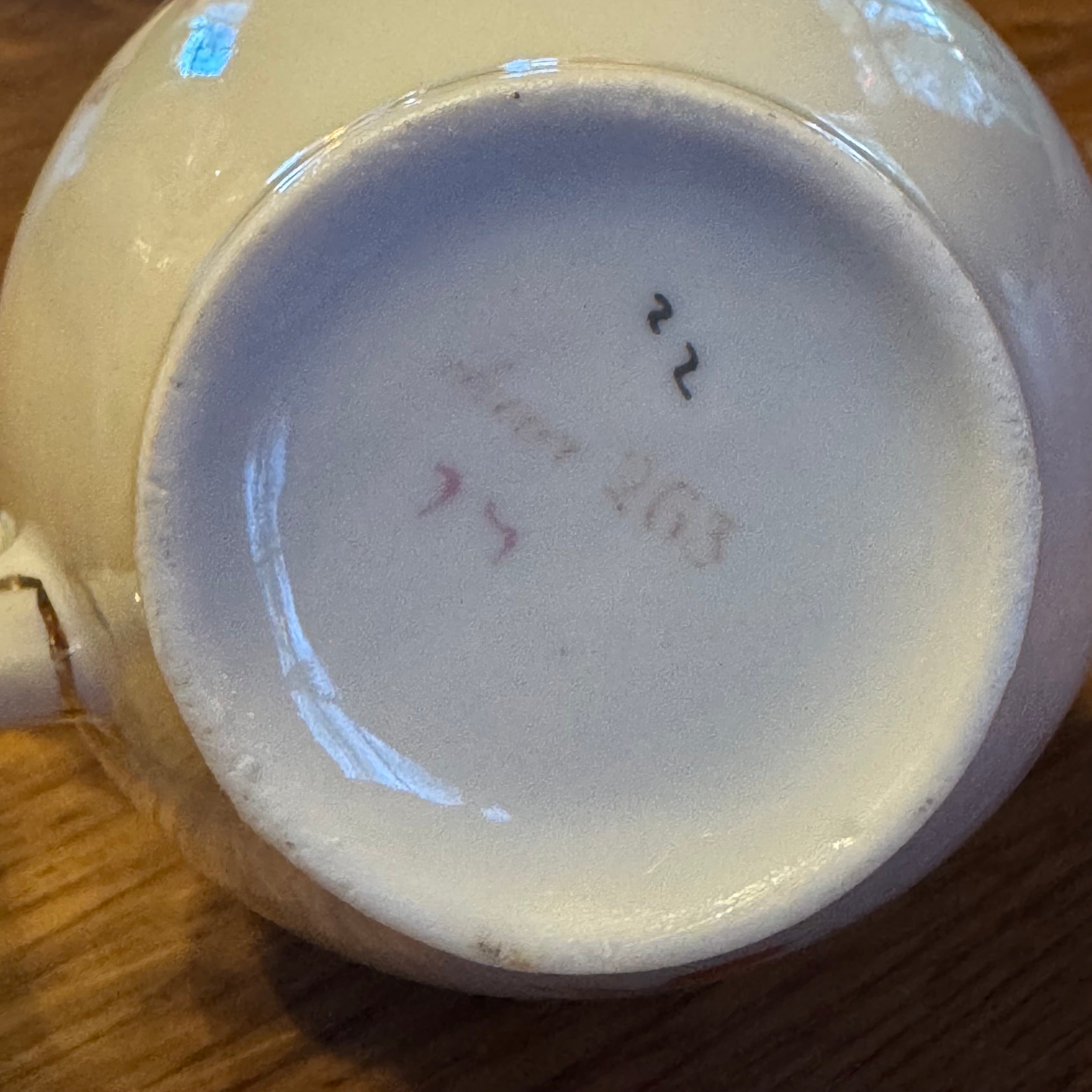 Antiek 4-delig porseleinen theeservies met roodbruine Japanse motieven – ca. 1900–1930