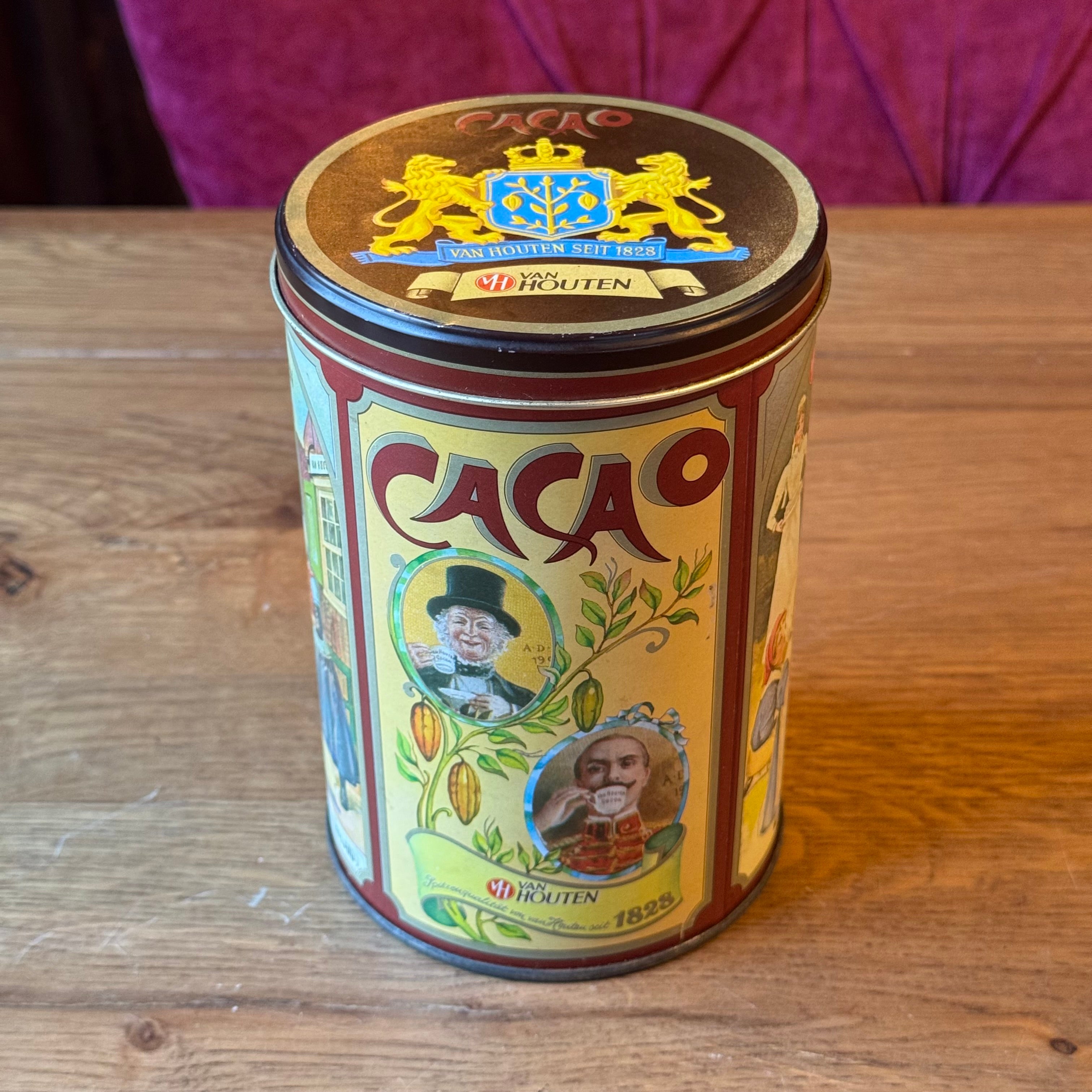 Van Houten cocoa tin – lithographic advertising tin, ca. 1980