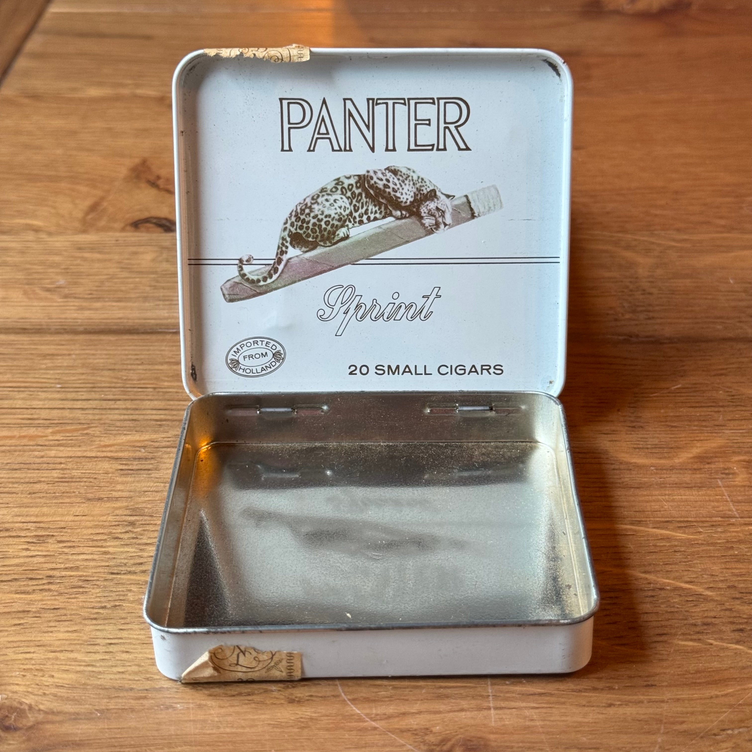 Panther Sprint cigar tin – white/yellow – 20 small cigars