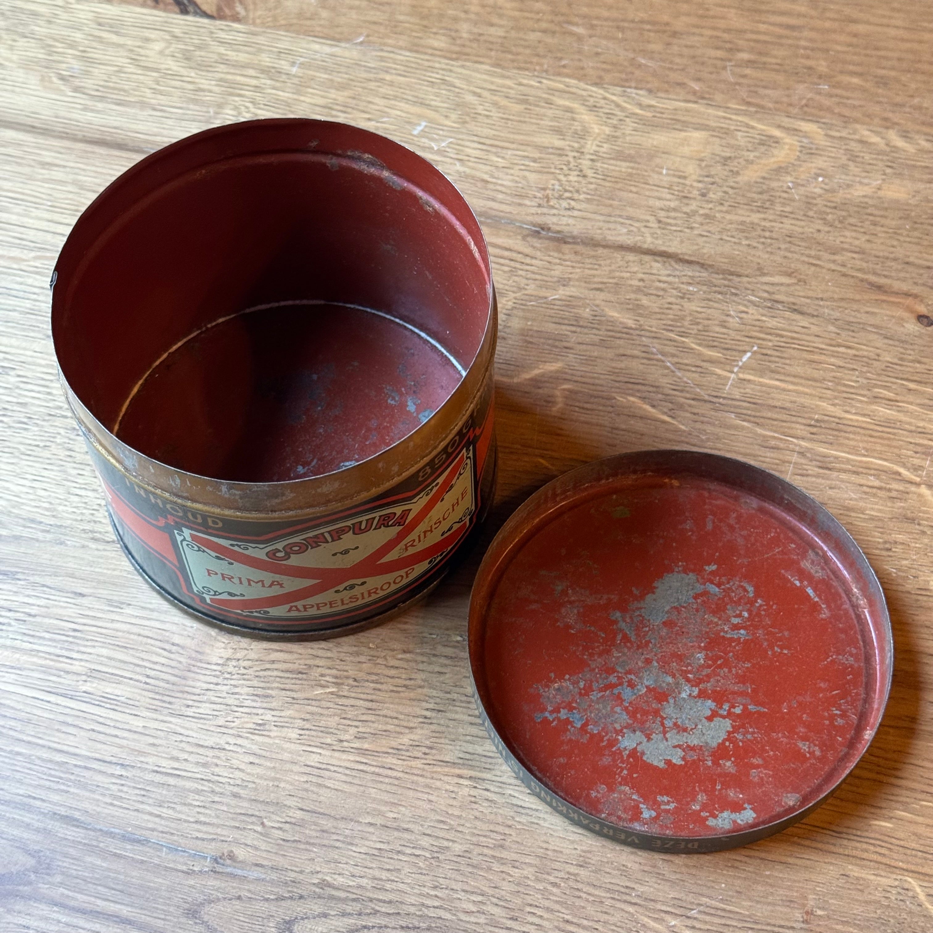 Vintage 'De Betuwe' Tin - Flipje Tiel - Conpura Apple Syrup (1950s)