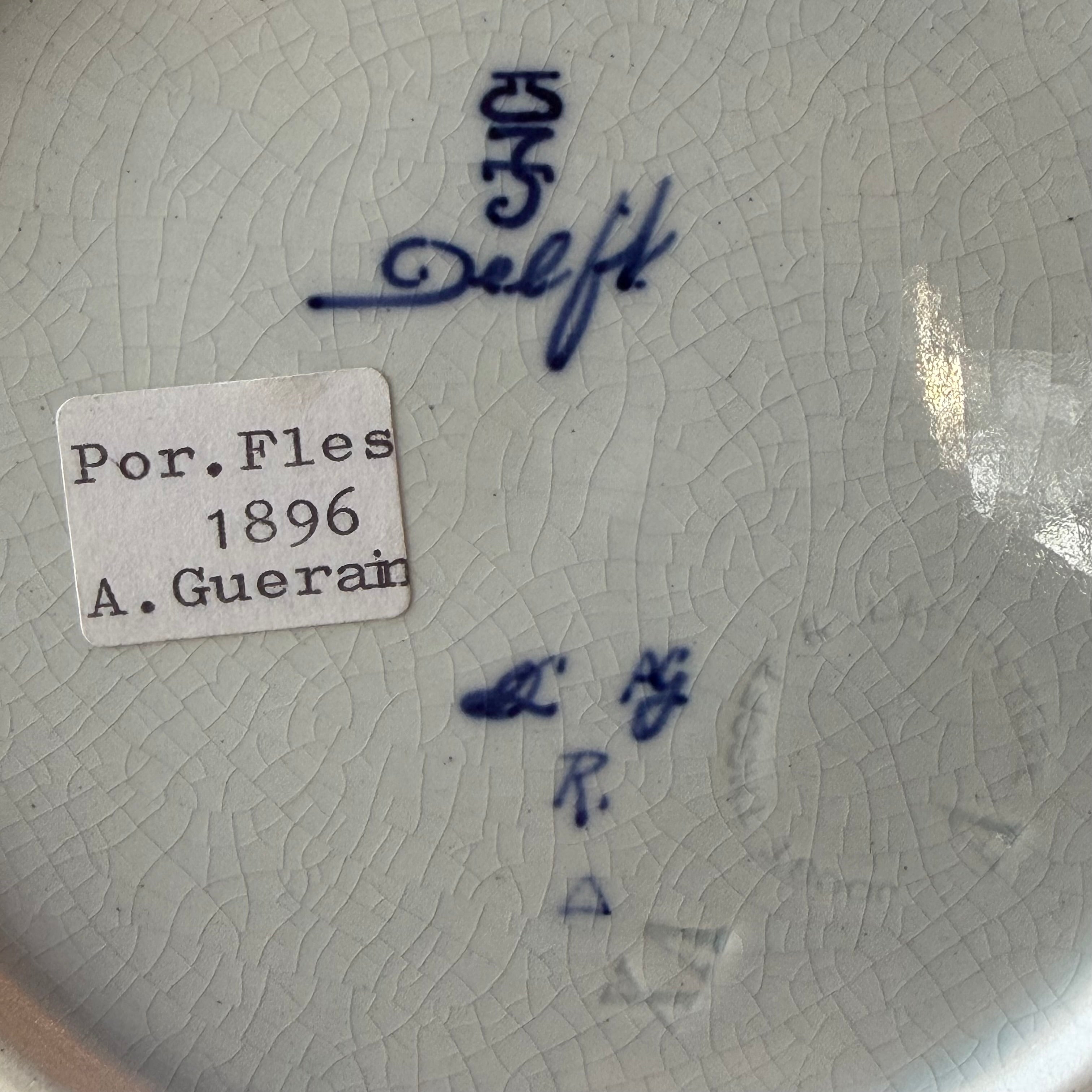 Antiek Delfts blauw wandbord met molens – De Porceleyne Fles (Royal Delft), ca. 1911