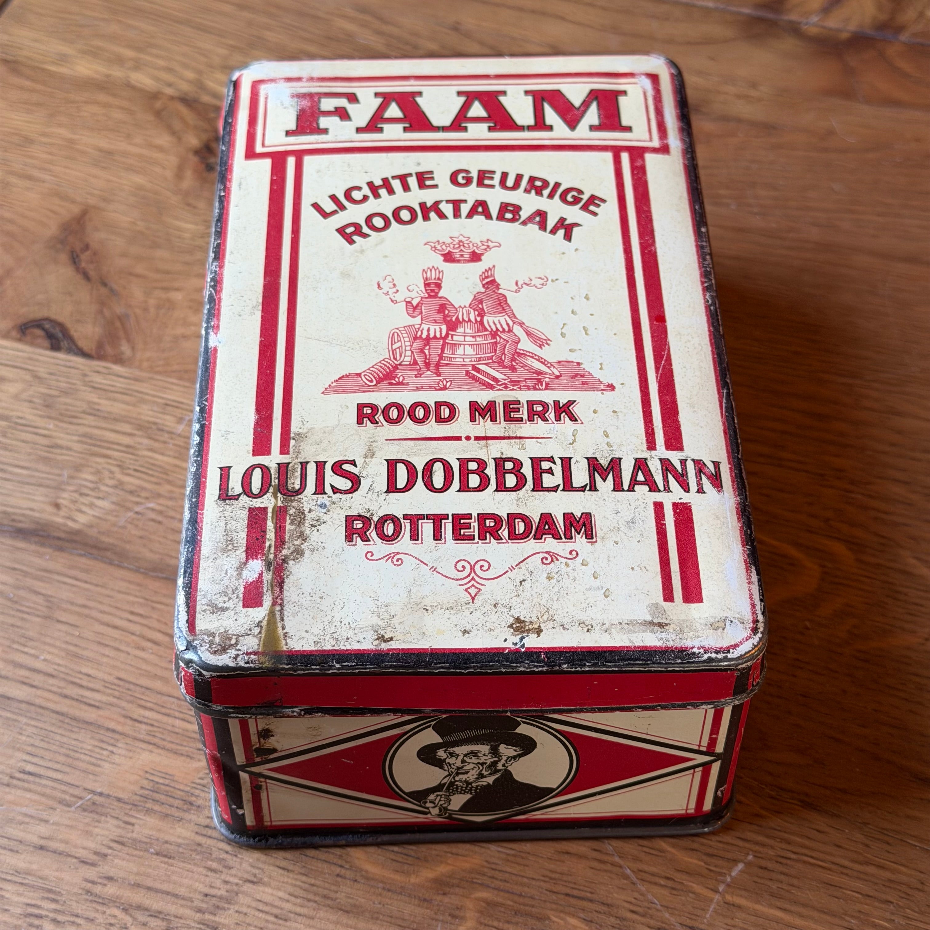 Antique Dutch Tobacco Tin FAAM – Louis Dobbelmann Rotterdam – ca. 1910–1920
