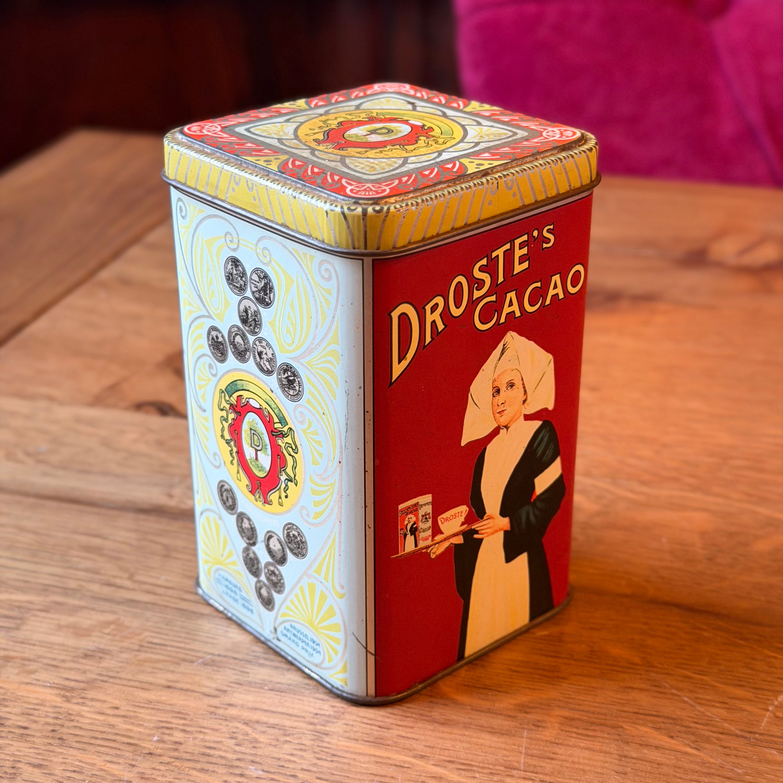 Antique Droste's Cocoa Tin with Upright Lid – Haarlem