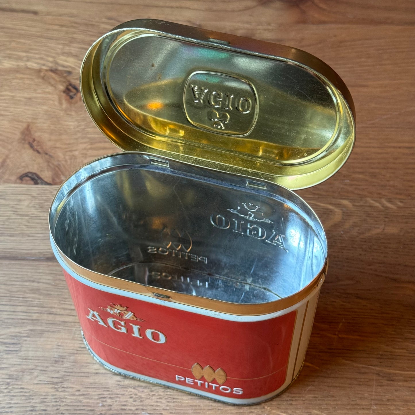 Vintage Agio Petitos Sigarenblik - Rood & Wit - A. Wintermans (Jaren '60)