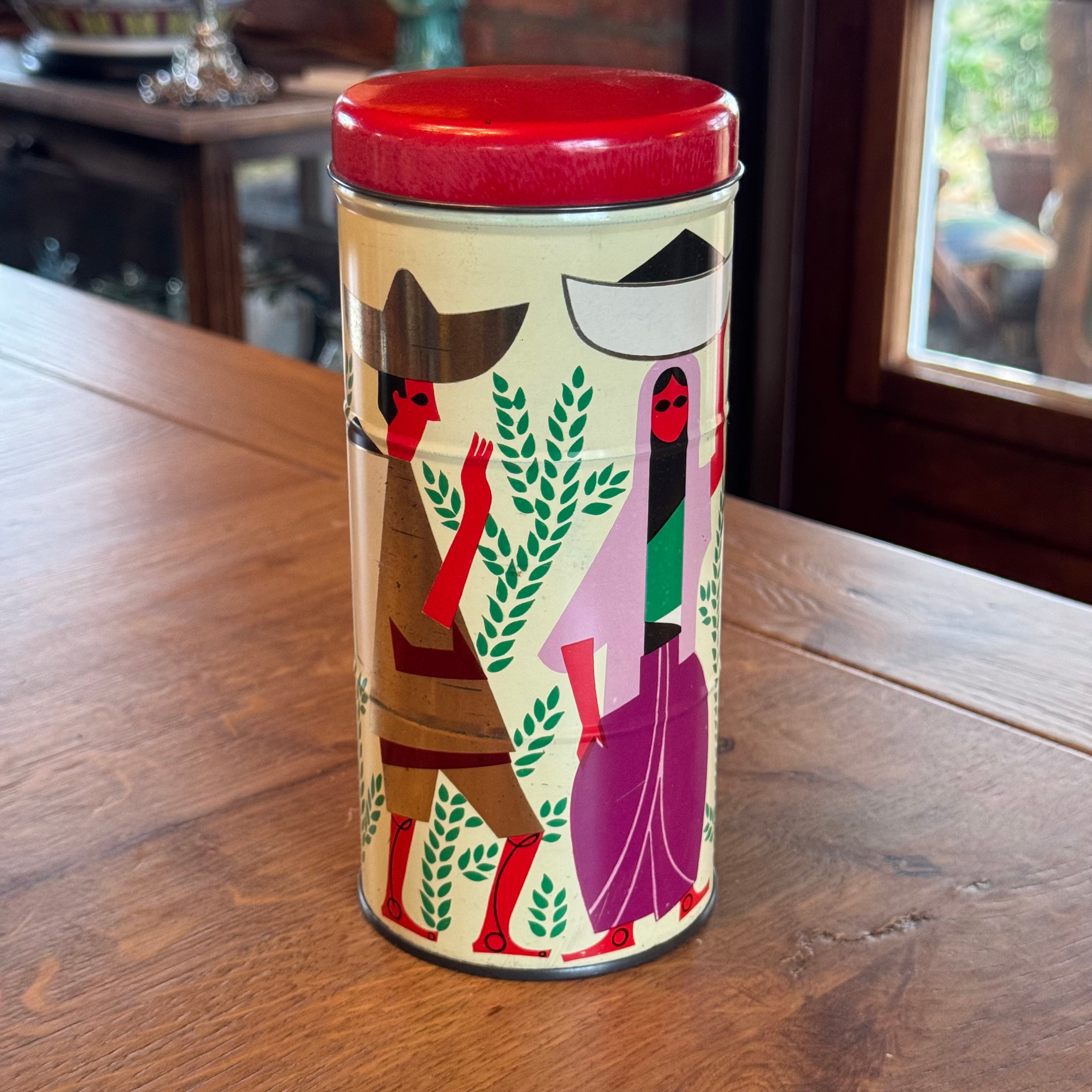 Albert Heijn coffee tin β modernist design β ca. 1950