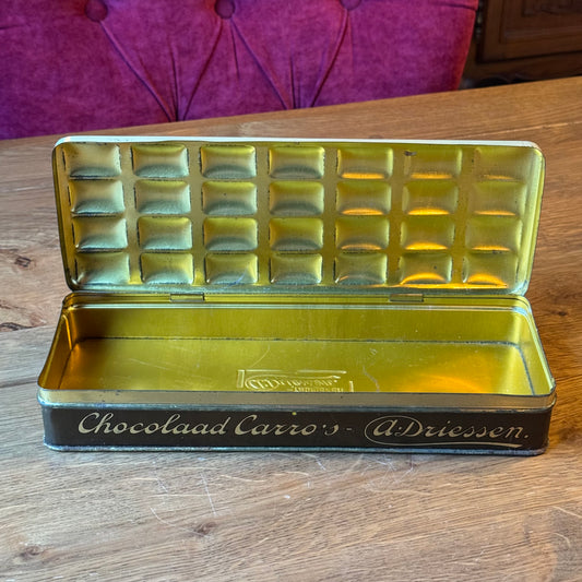Vintage Chocoladeblik Carro – A. Driessen Rotterdam – Half Kilo – ca. Jaren 1930–1950