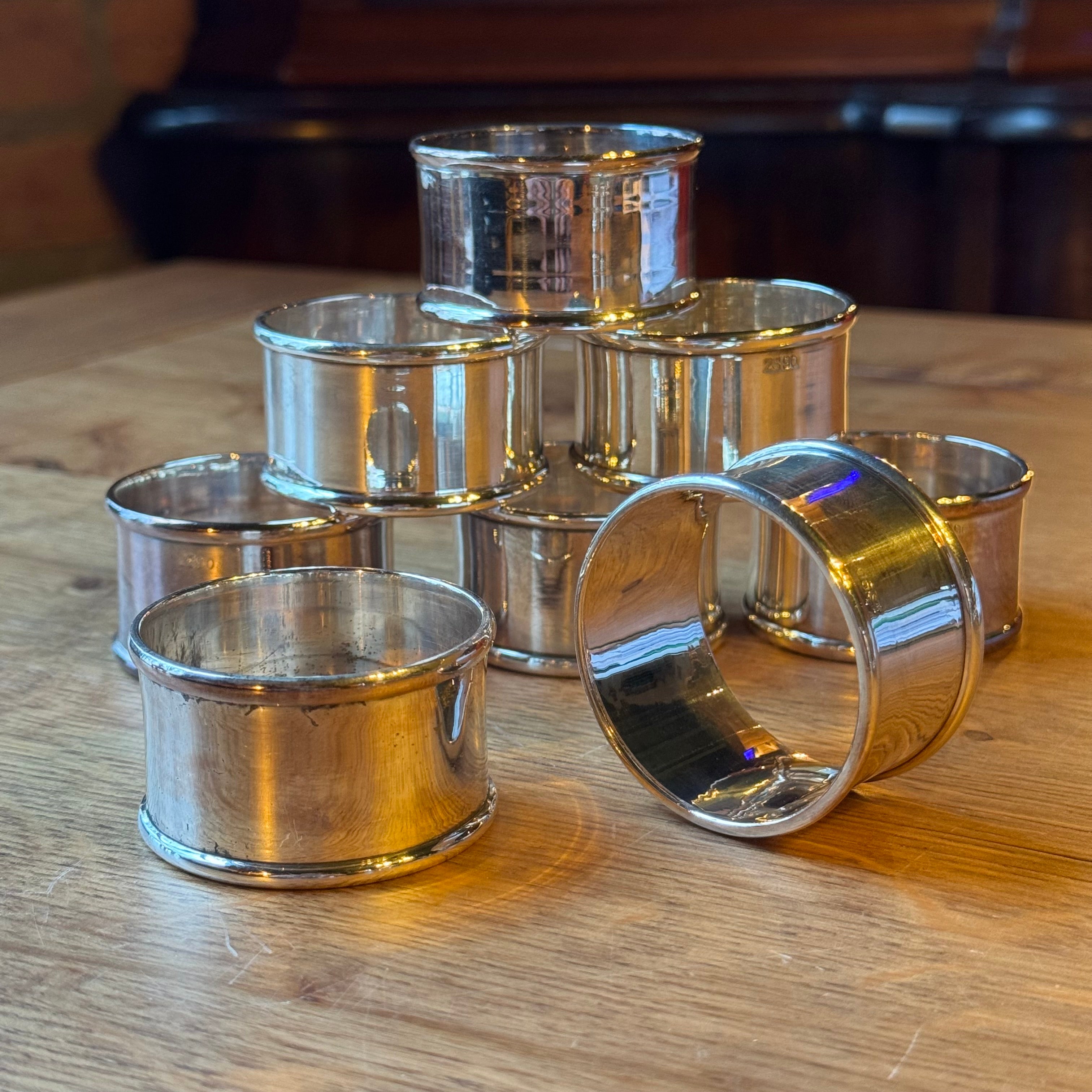 Set van 8 Verzilverde Servetringen – 2S90 – Tijdloze Elegantie