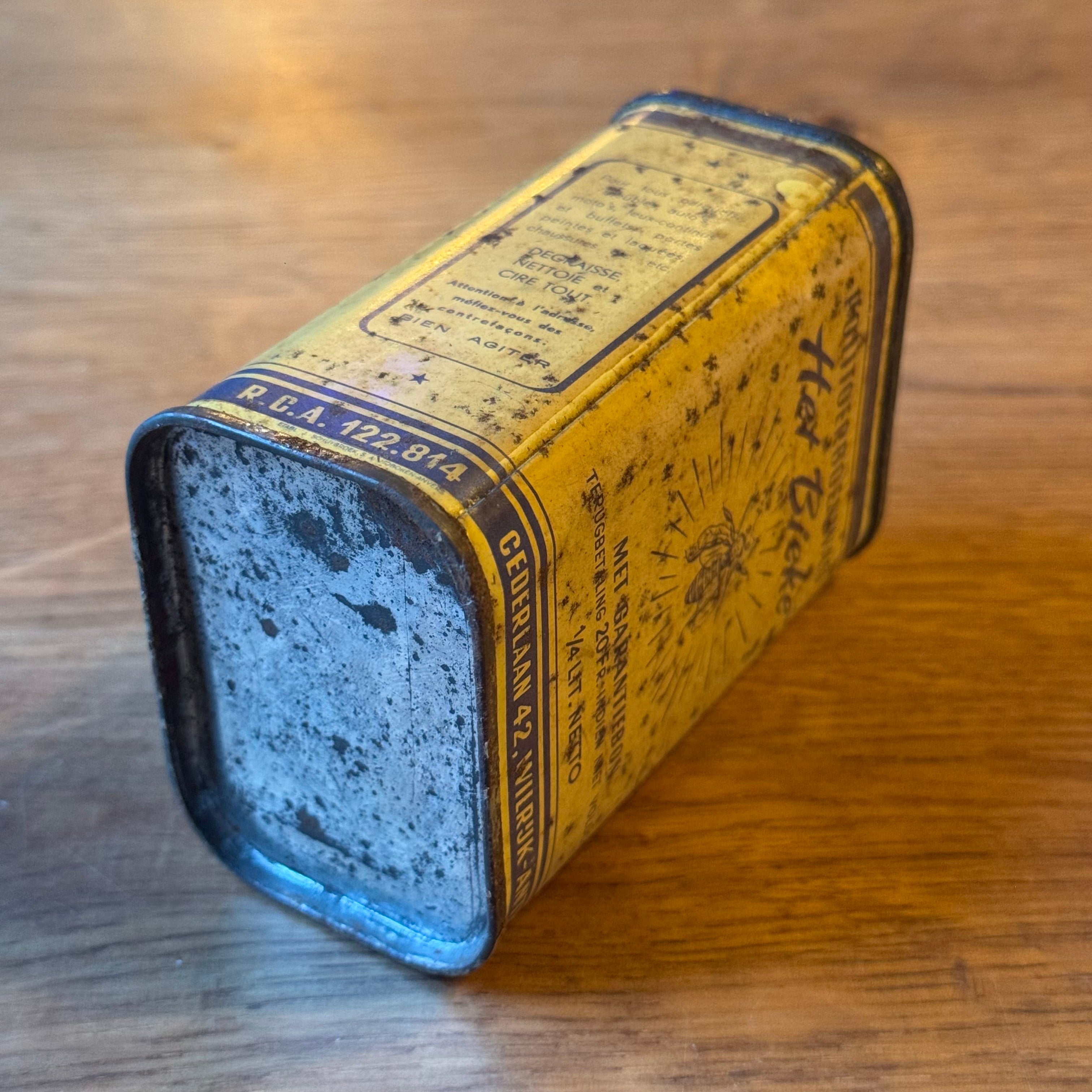 Vintage "Het Bieke" French polishing wax tin – Wilrijk Antwerp – early 20th century