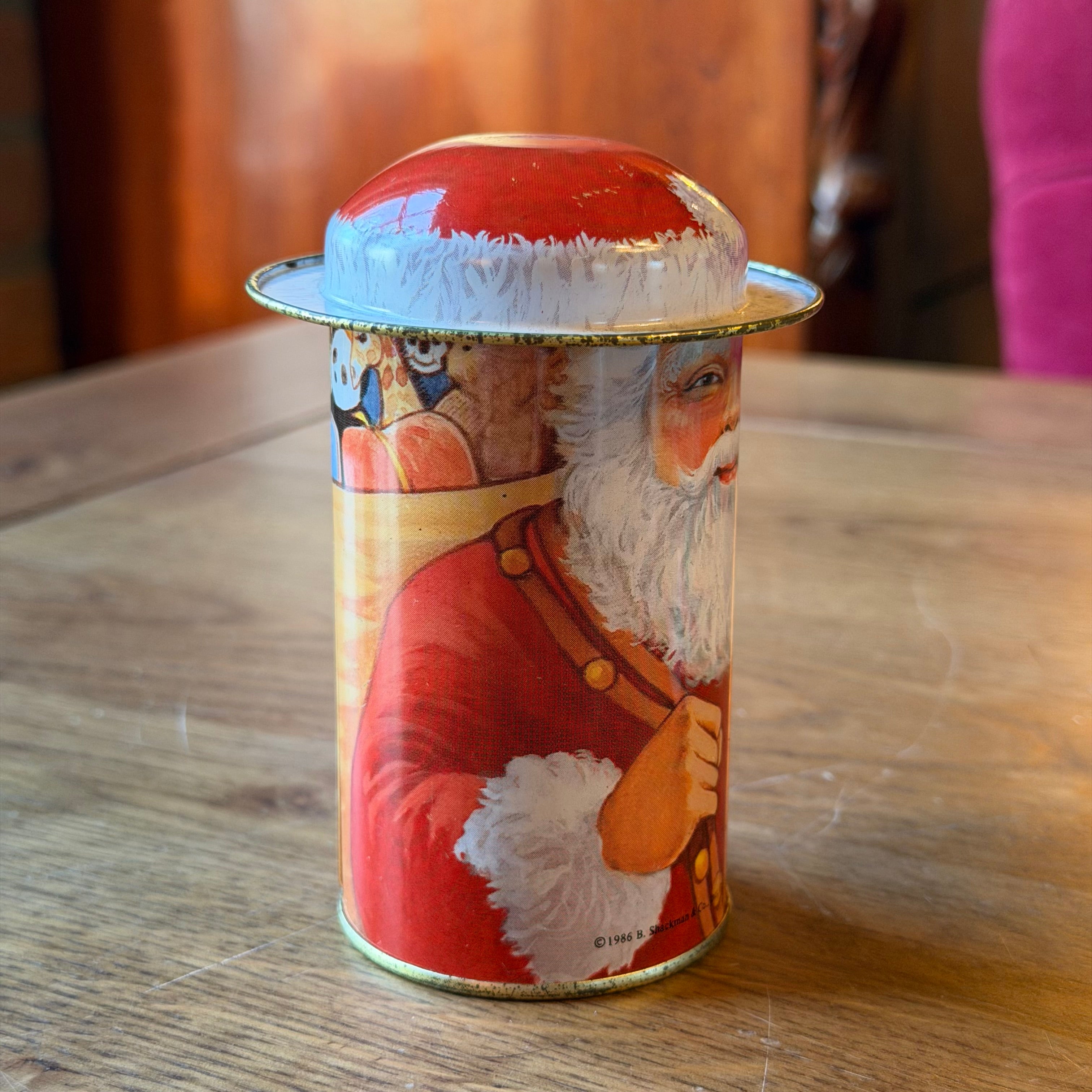 Vintage Weihnachtsmann-Dose, 3er-Set – B. Shackman & Co. (1986)