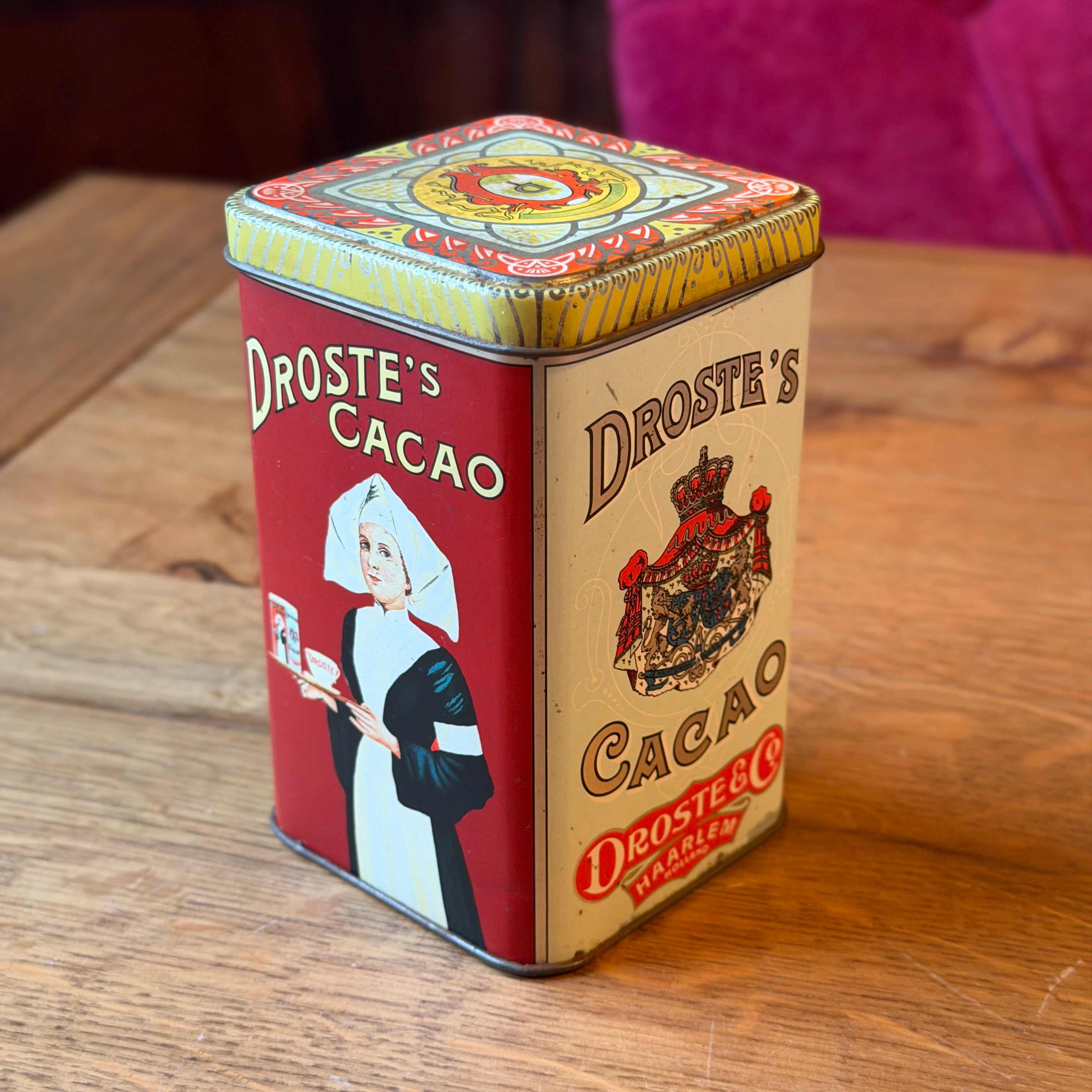 Antique Droste's Cocoa Tin with Upright Lid – Haarlem