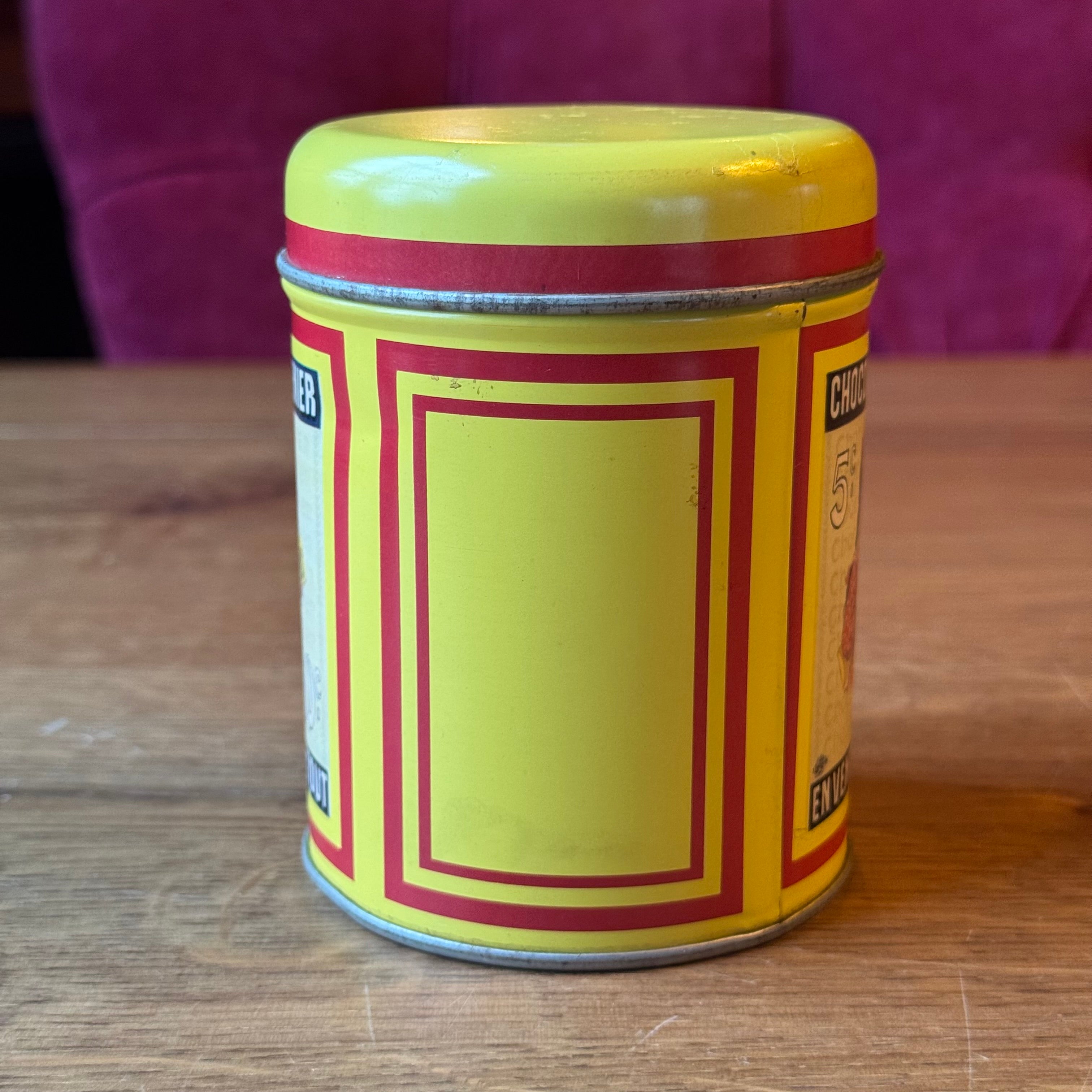 Vintage Tin Chocolate Menier - Yellow - Firmin Bouisset Girl
