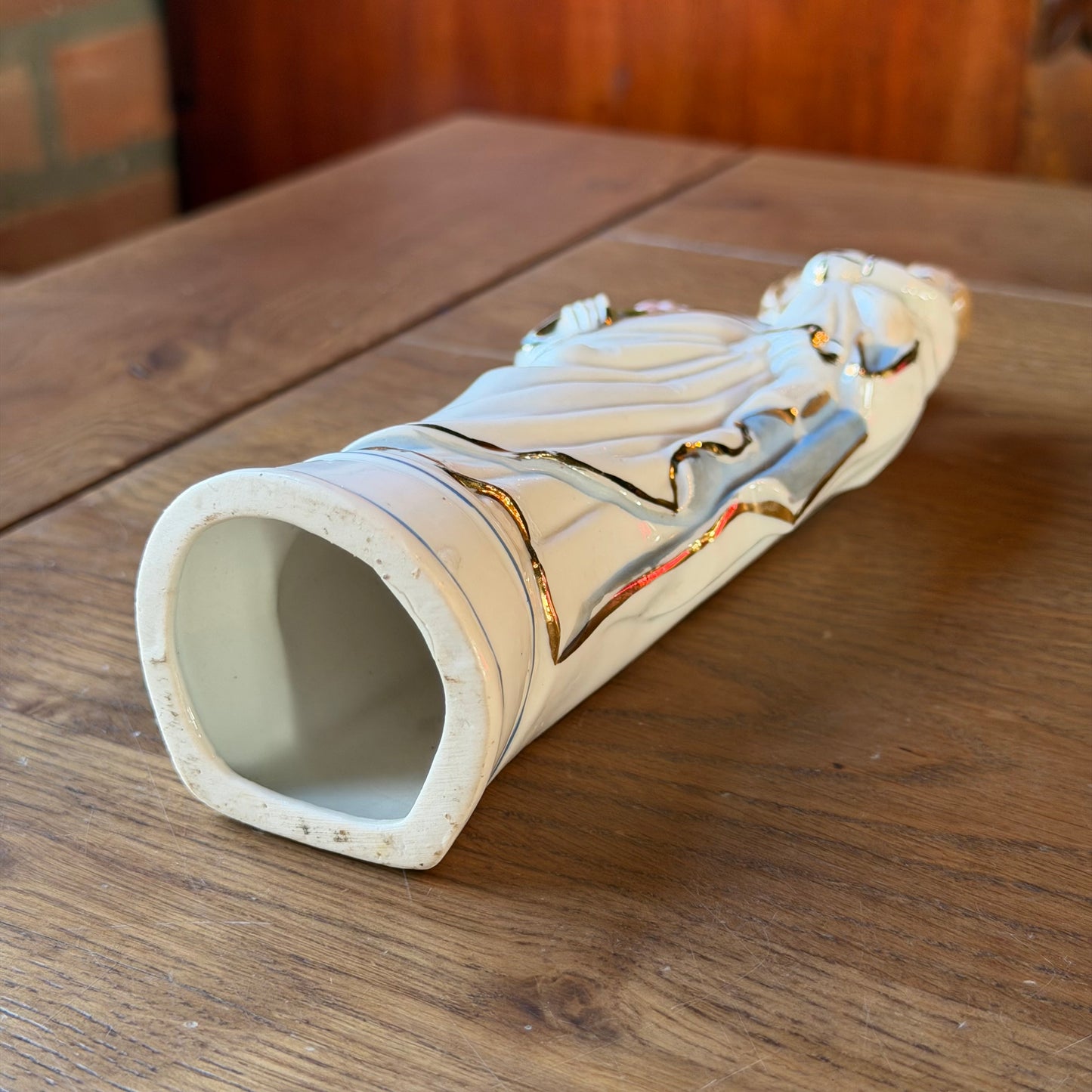 Antique porcelain statue of Saint Joseph with Child – hand-painted religious statue (ca. 1900–1930)