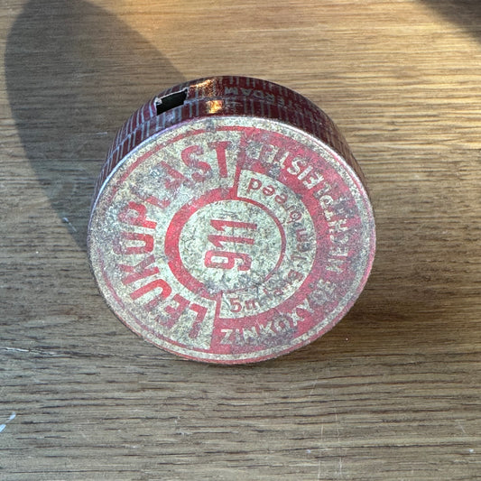 Vintage Leukoplast 911 blikje – Beiersdorf N.V. Amsterdam (ca. jaren 40–50)