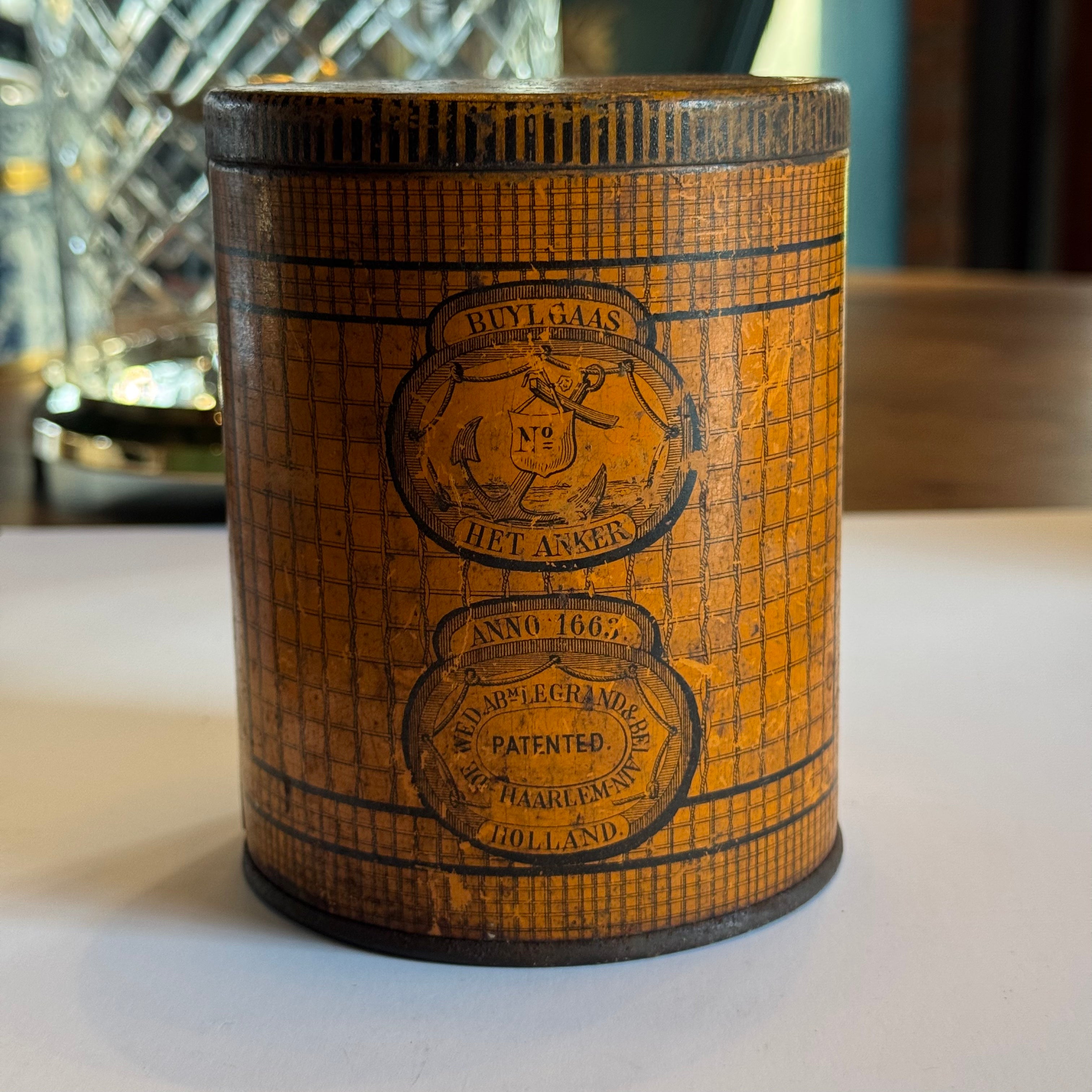 Antiek Apothekers Blik Met Buylgaas (1849)