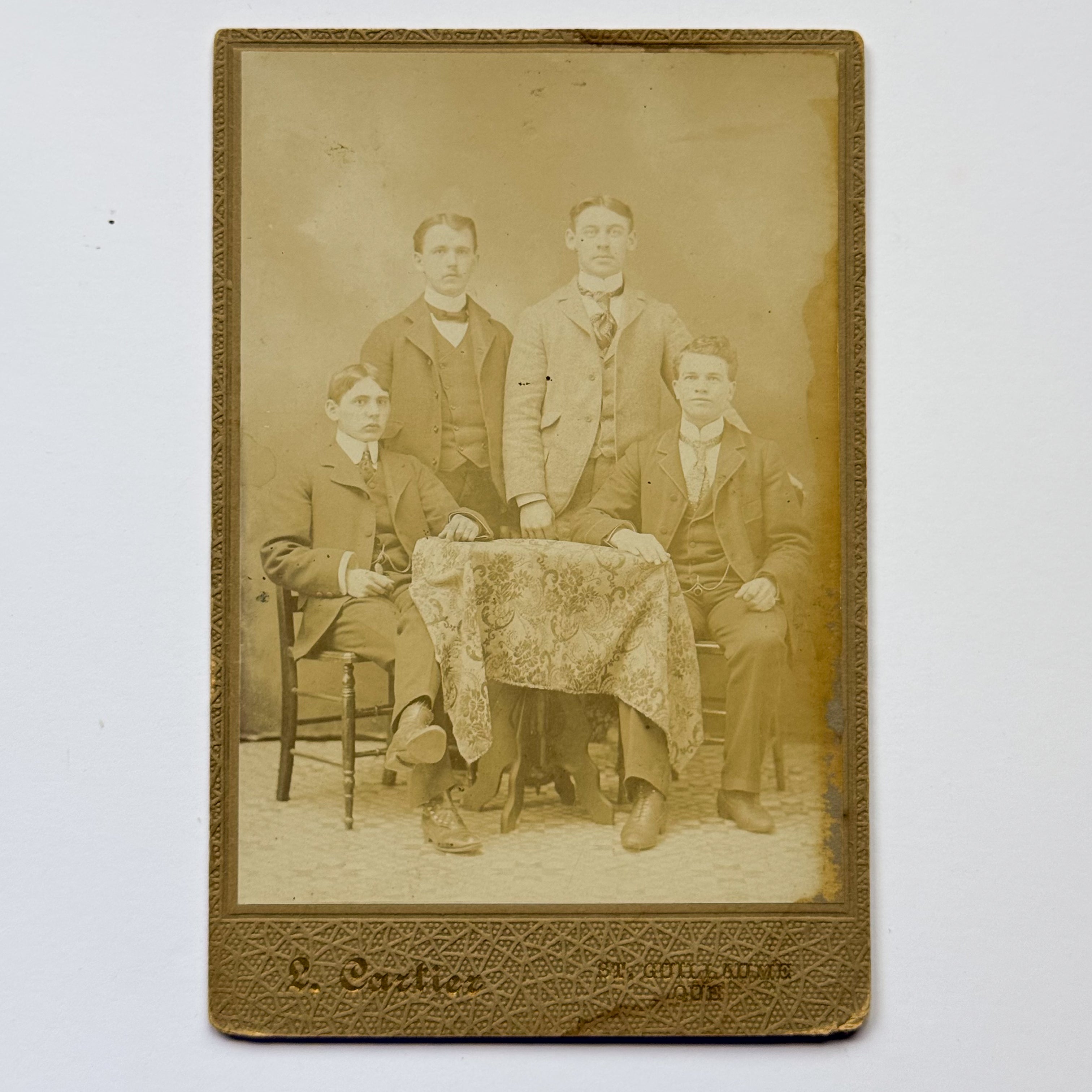 Group Portrait of Four Young Men - P. Corlies Studio, St. Cloud (ca. 1890)