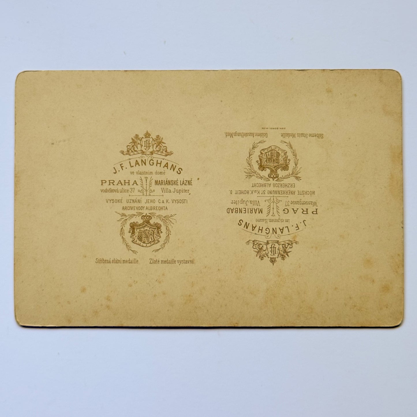 Porträt eines Herrn mit Fliege – JF Langhans, Prag (ca. 1895)