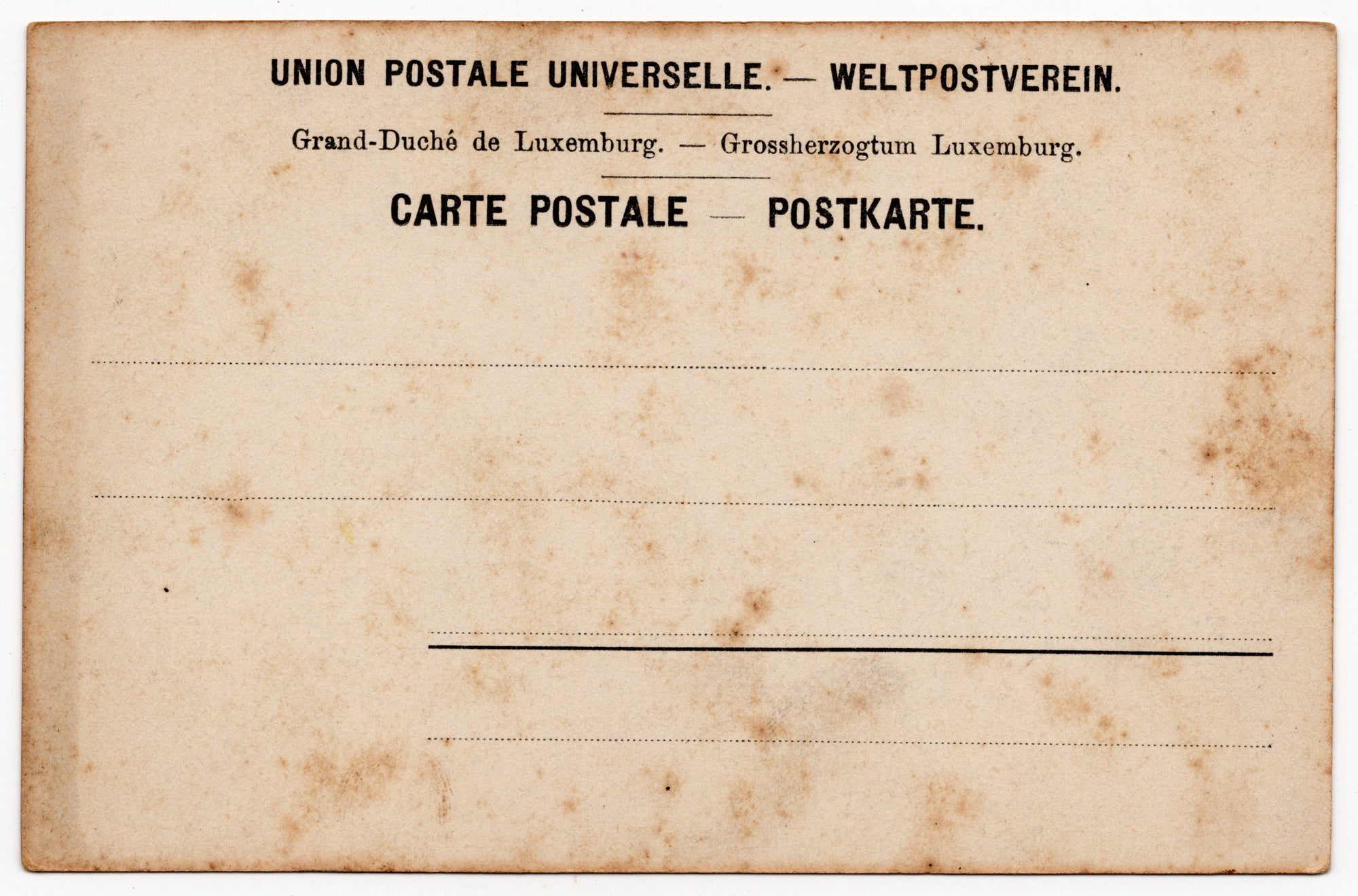 Achterzijde Vroege Luxemburgse ansichtkaart ca. 1900, getinte lichtdruk dorpsgezicht Eisenbach in het Öslingdal, uitgave Fr. Bettel Handelsmann