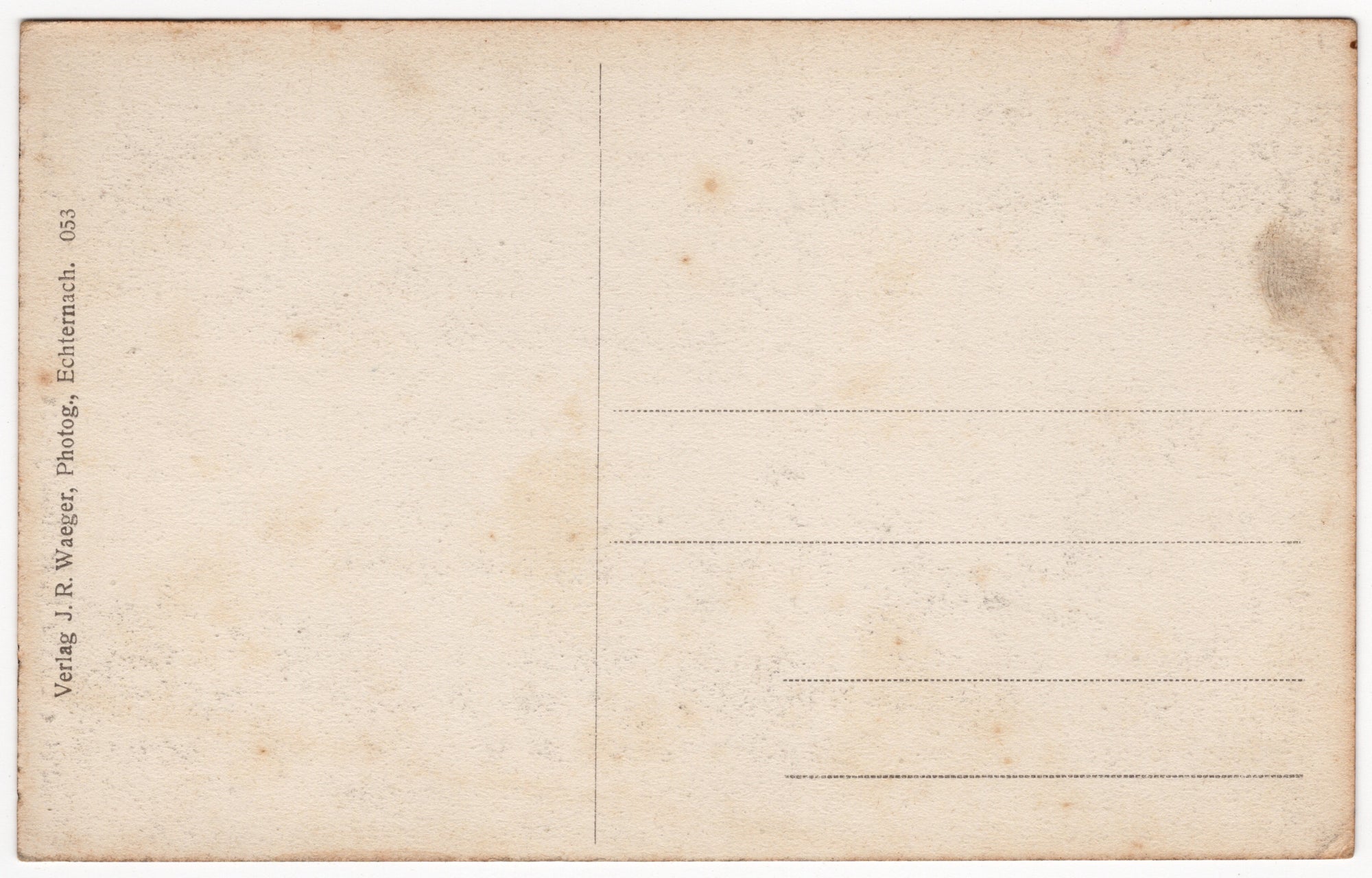 Achterzijde Zwart-wit ansichtkaart Sivesschlüff Petite Suisse luxembourgeoise, kind in rotsspleet met 1906-inkervingen, uitgave Waeger Echternach