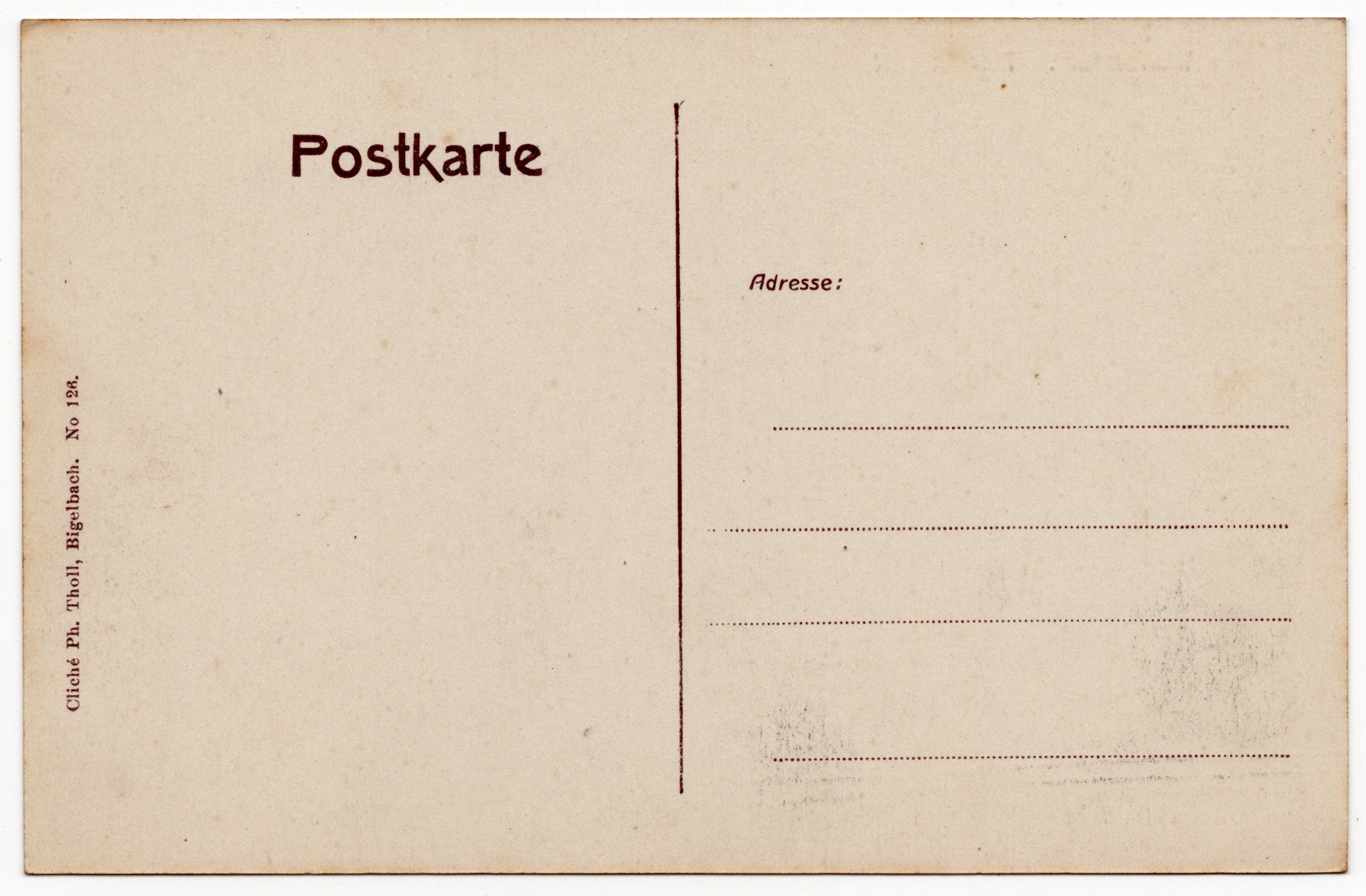 Achterzijde Duitstalige ansichtkaart begin twintigste eeuw, totaalzicht Wallendorf aan de Sauer, uitgave Ph. Tholl Bigelbach nr. 124