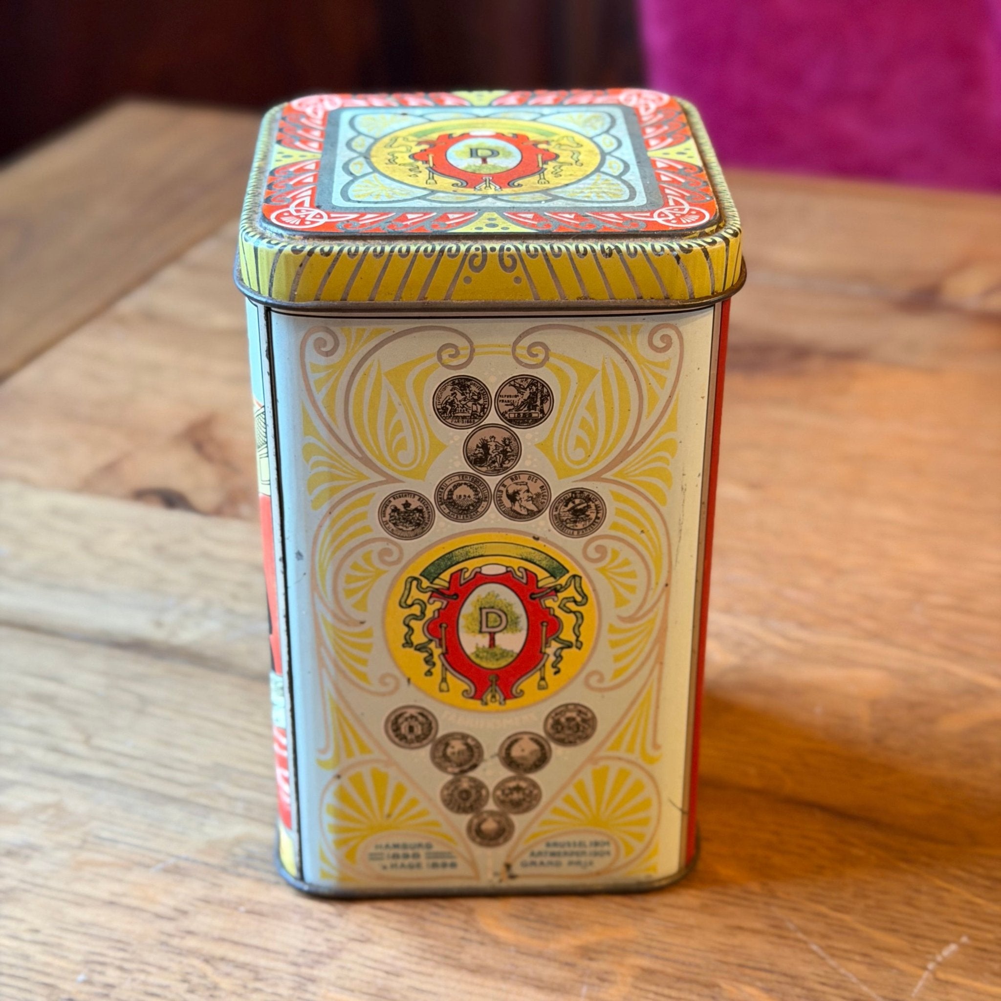 Antiek Droste’s Cacao Blik met Opstaande Deksel – Haarlem - The Collectionist