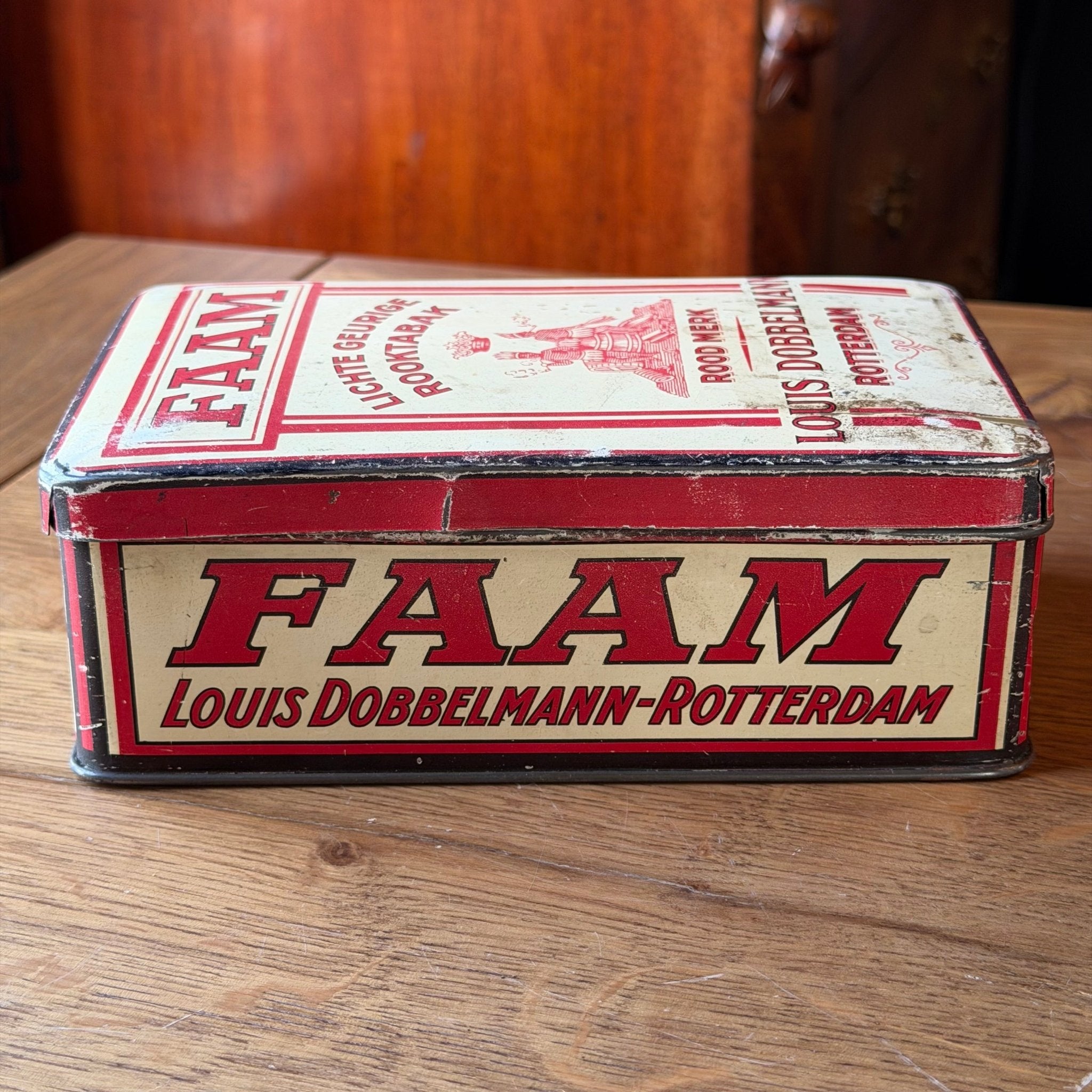 Antiek Nederlands Tabaksblik FAAM – Louis Dobbelmann Rotterdam – ca. 1910–1920 - The Collectionist