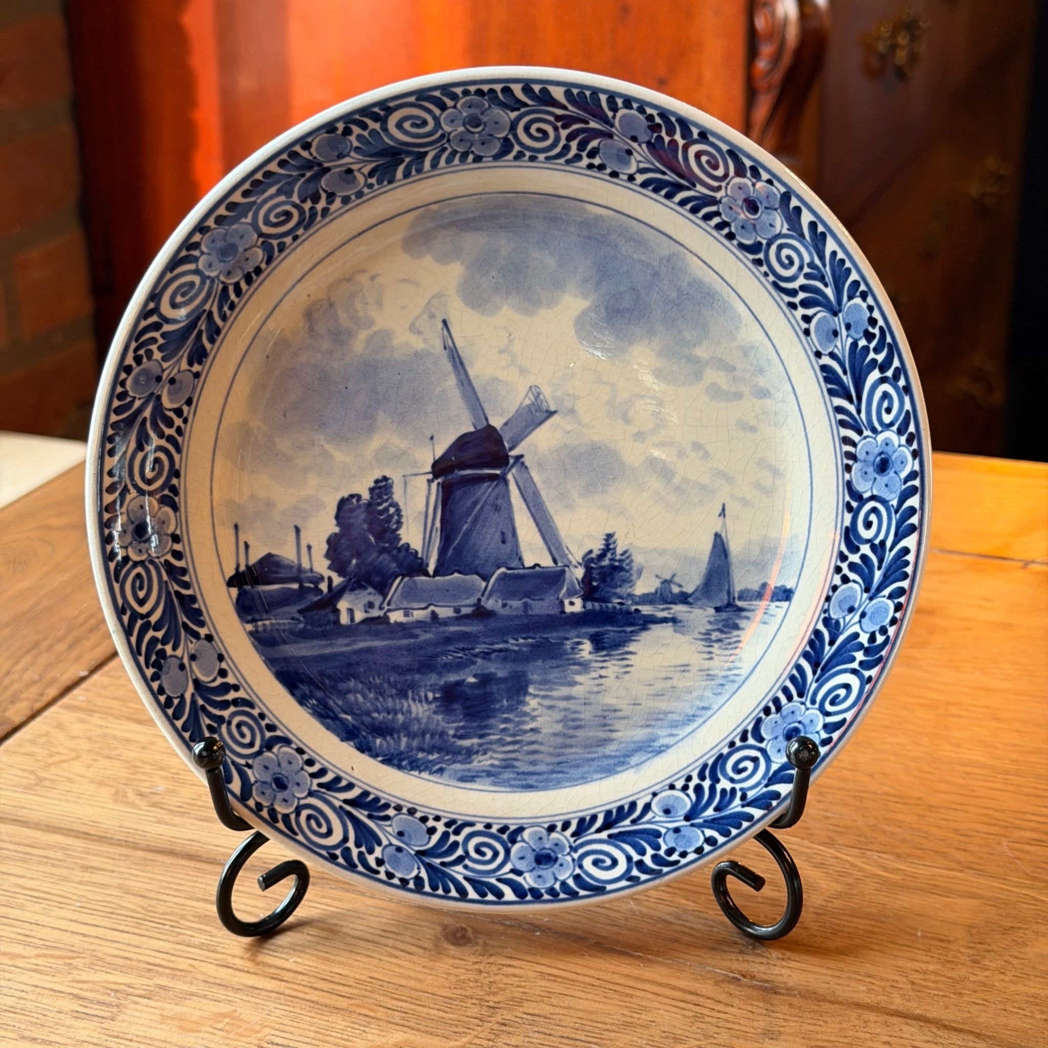 Antiek Royal Delft Wandbord met Hollandse Molen (1924) - The Collectionist