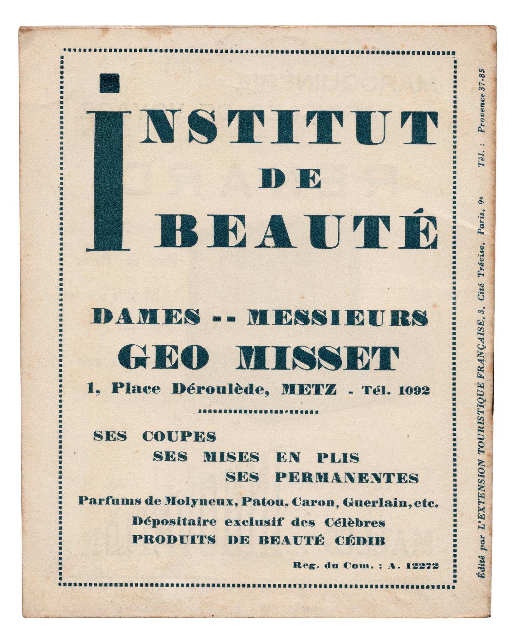 Petit guide touristique Metz Moselle années 1930 Extension Touristique Française