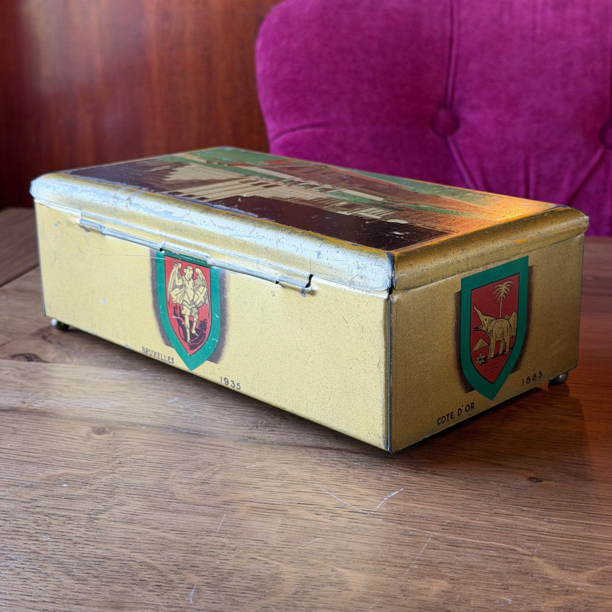 Côte d’Or chocoladeblik – Brussel Wereldtentoonstelling 1935