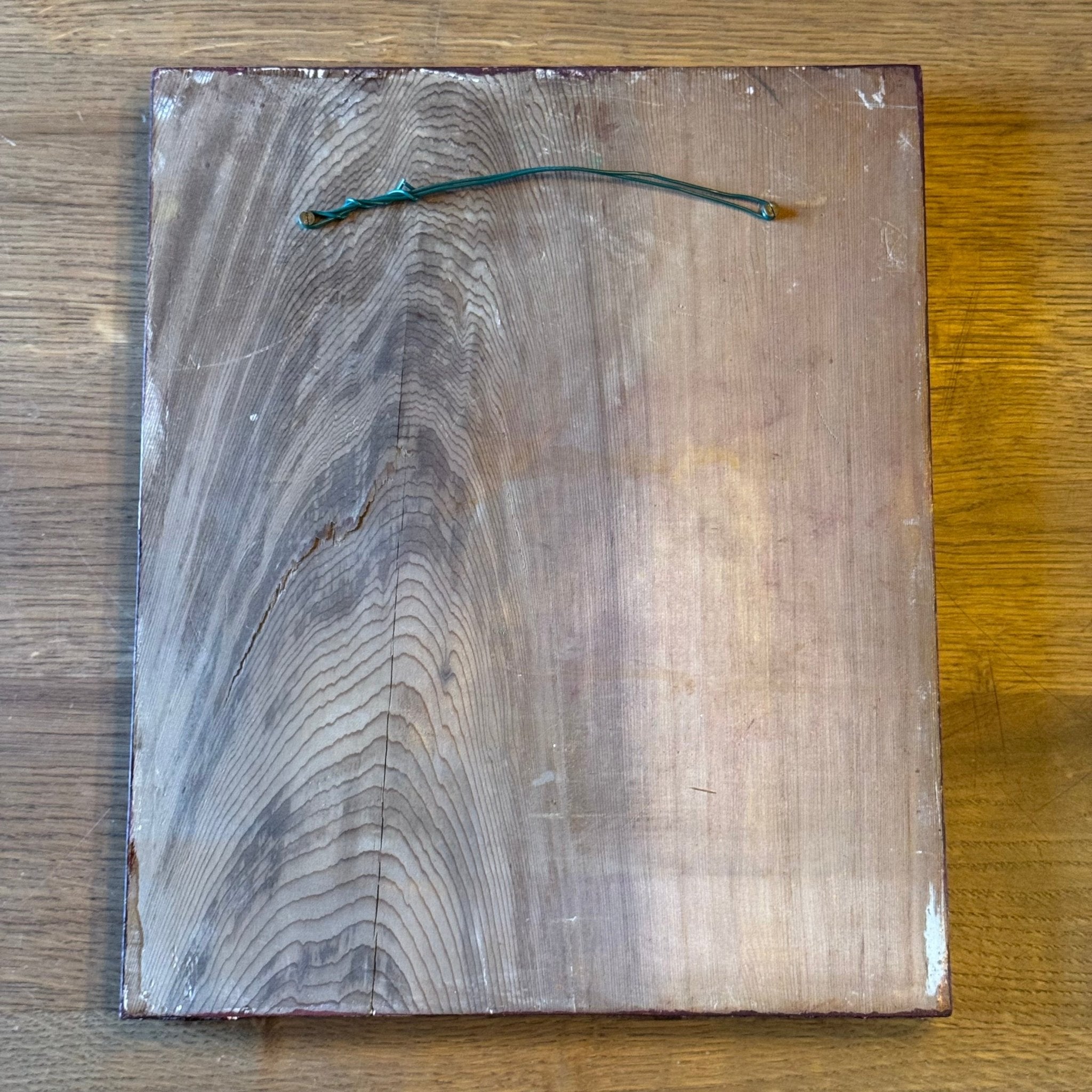 Handgeschilderde Icoon van Maria Magdalena op Houten Paneel – Verguld Nimbus – 20e Eeuw - The Collectionist