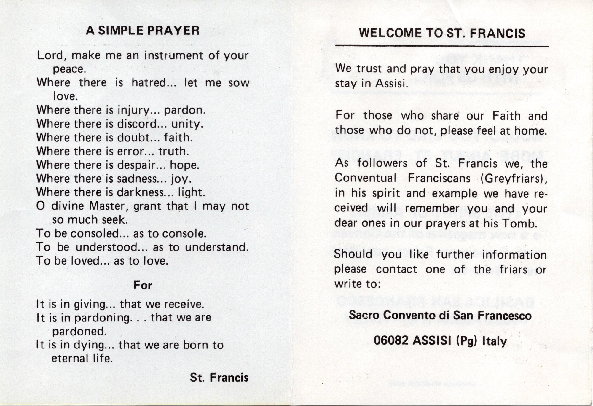 Devotievouwkaartje Sint-Franciscus van Assisi - Giotto fresco reproductie, Basiliek Assisi