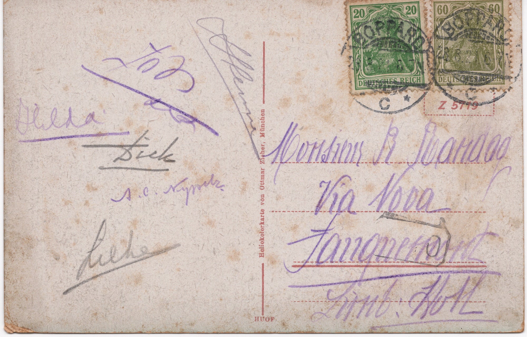 Postcard Boppard Rheinufer, Ottmar Zieher Munich, early nineteen-twenties