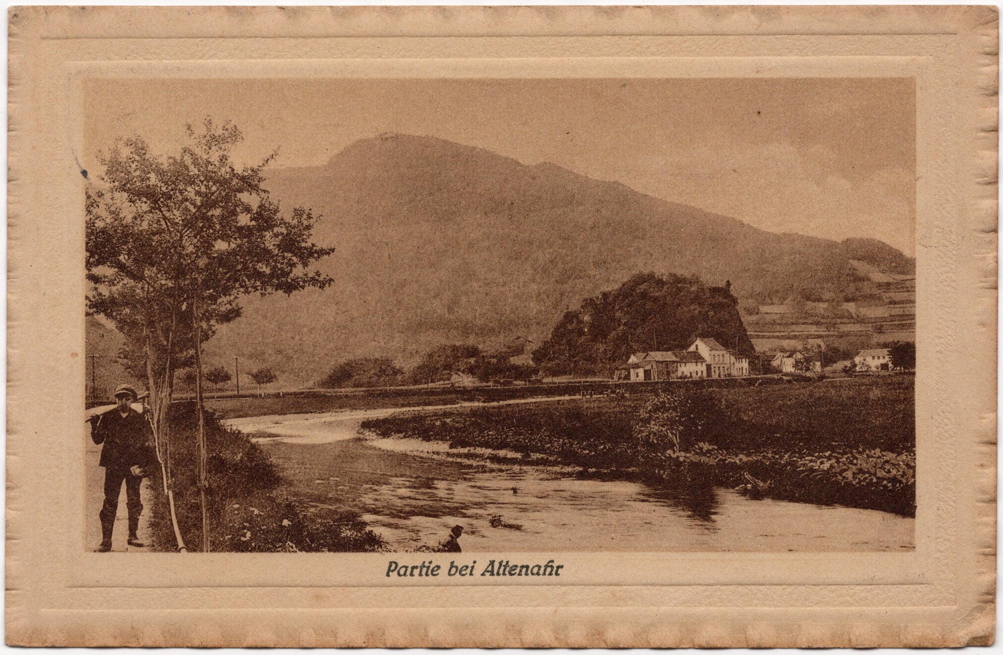 Sepia ansichtkaart landschap bij Altenahr in het Ahrdal, uitgave Gutmann Coblenz, vroege jaren twintig