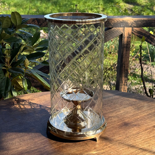 Koperen Windlicht Met Geslepen Glas - The Collectionist