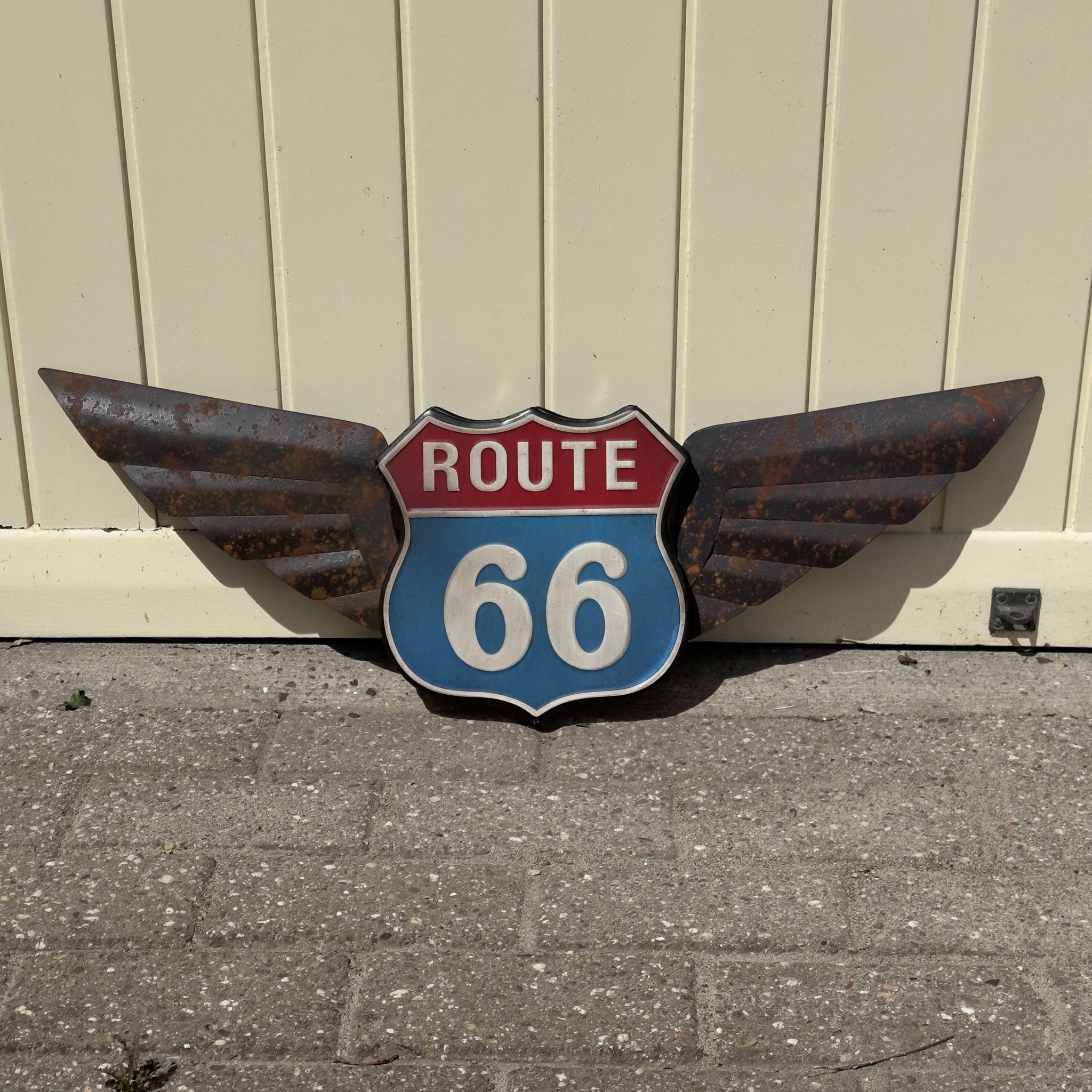 Route 66 Rusty Wings Blikken Wandbord - The Collectionist