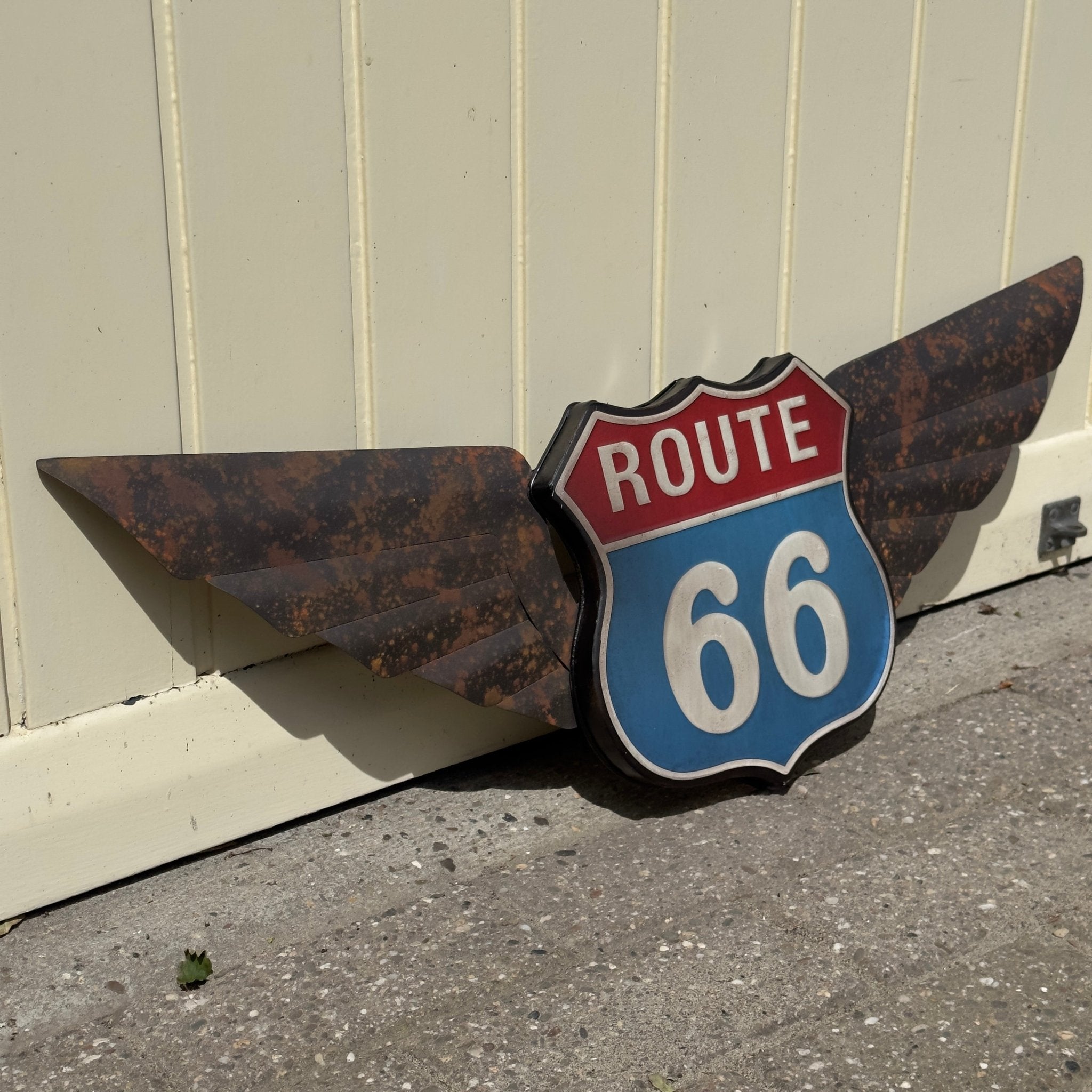 Route 66 Rusty Wings Blikken Wandbord - The Collectionist